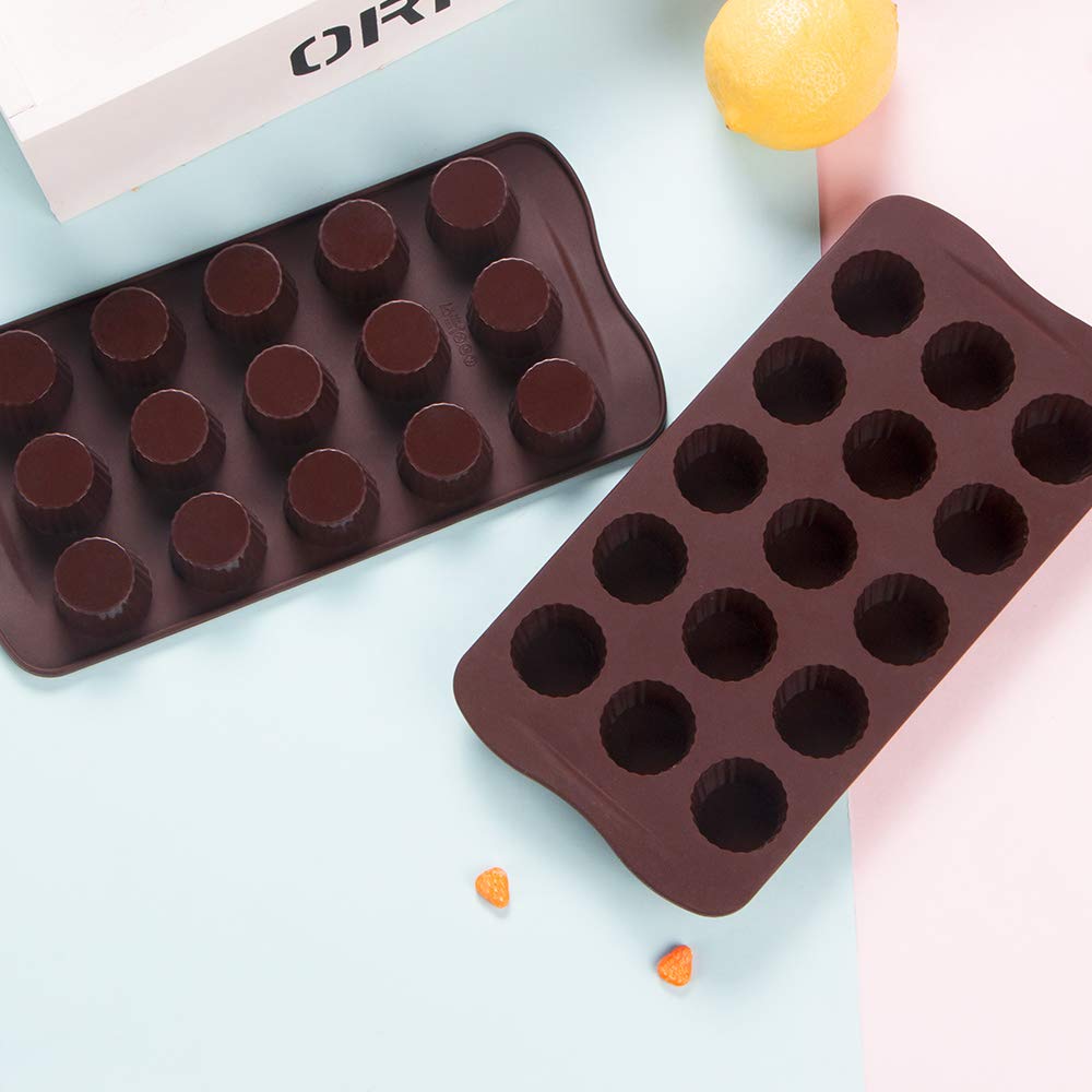 Webake Silicone Candy Molds - 2 Pack Chocolate & Baking Molds for Jello, Keto Fat Bombs, Peanut Butter Cups - Perfect for DIY Desserts, Party Treats & Holiday Baking