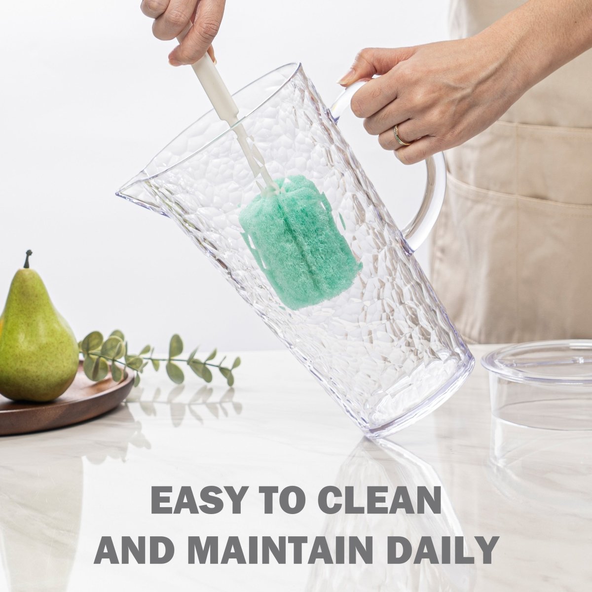 74oz ChillCraft Clear Pitcher - BPA Free Large Water Pitcher with Lid & Spout - Perfect for Iced Tea, Lemonade & Cold Brew Drinks at Home, Office or Outdoor Parties
