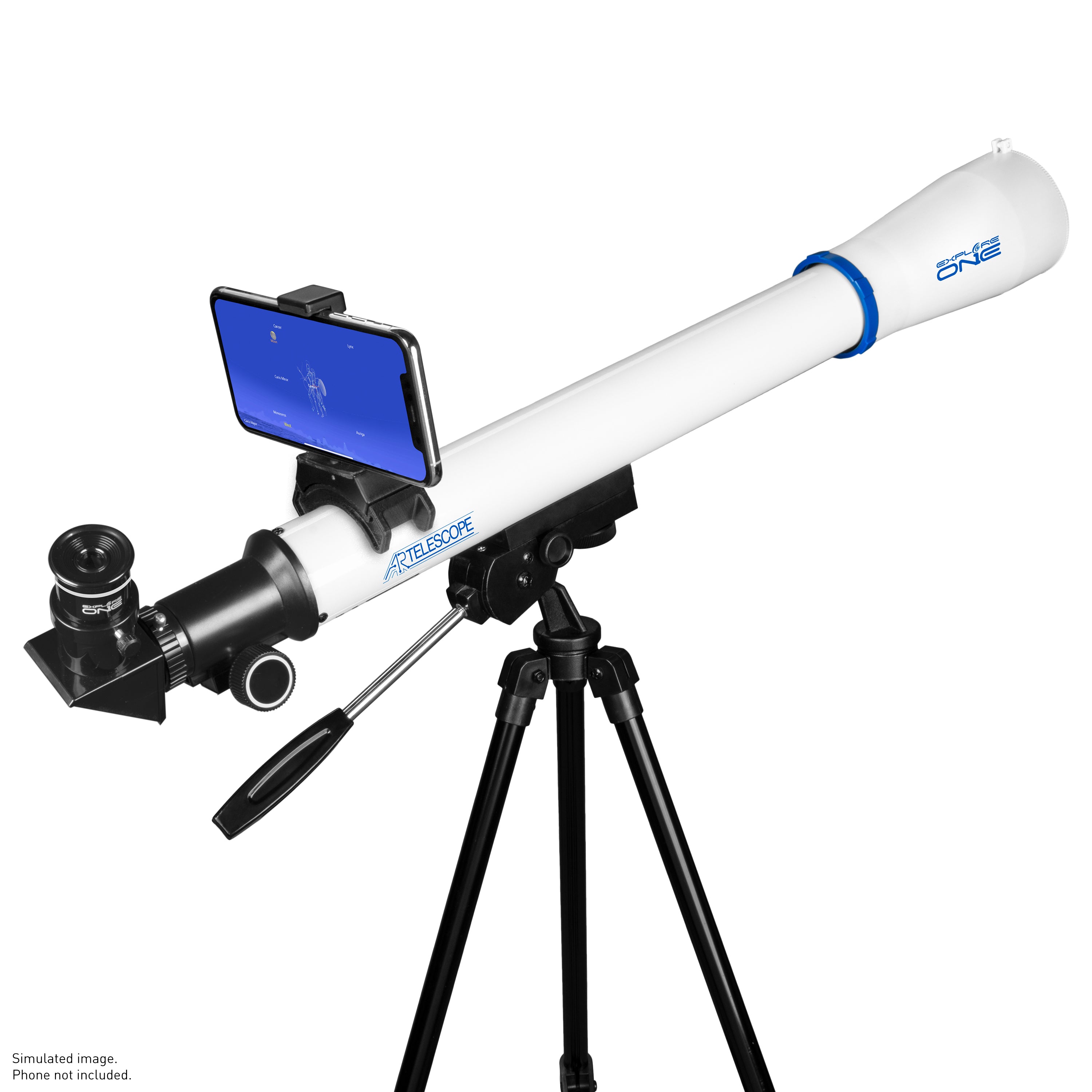 STAR50APP 50mm Refractor Telescope with Panhandle Mount - Portable Astronomy Telescope for Adults & Kids, Includes Free Astronomy App for Stargazing, Bird Watching, and Outdoor Exploration