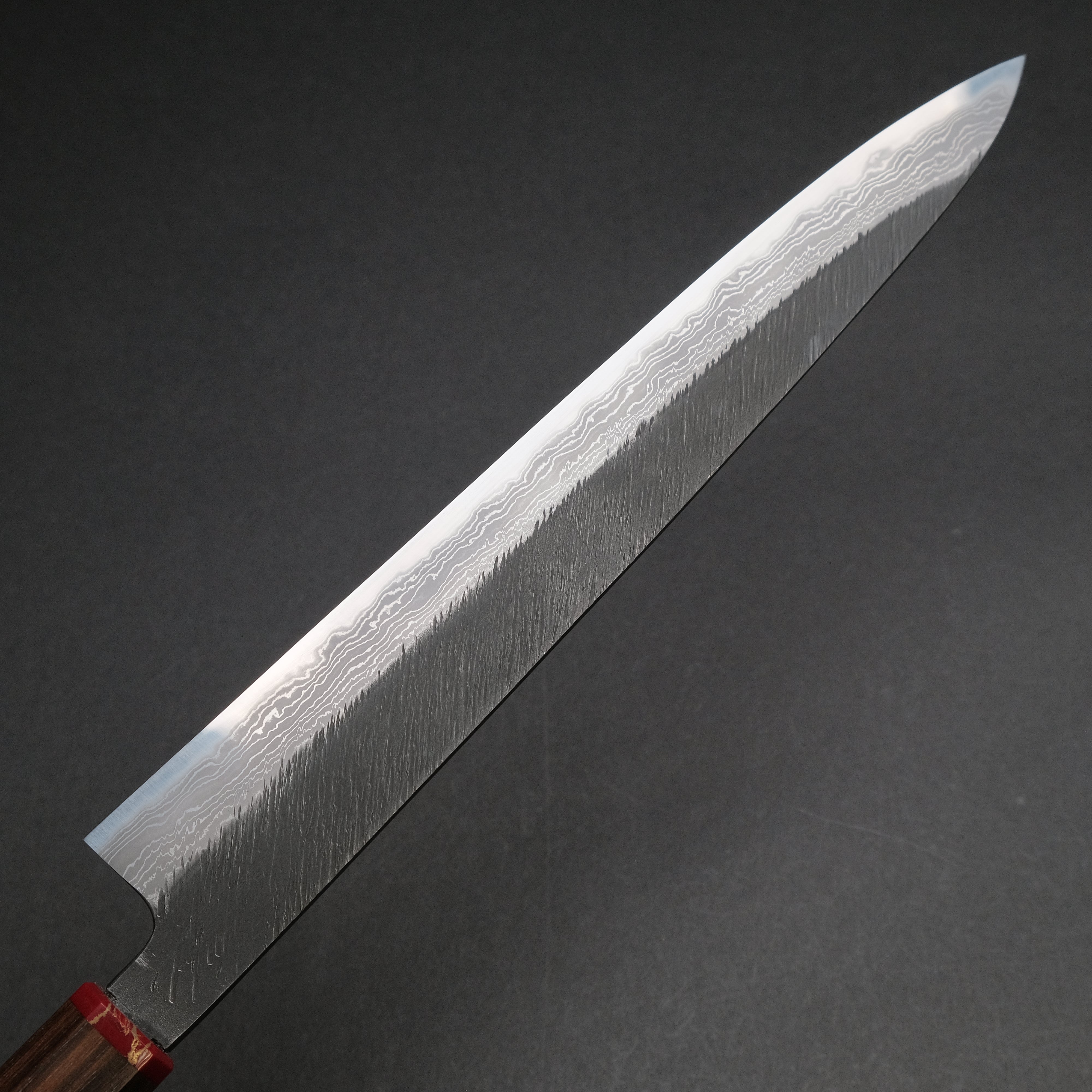 Premium Ajikataya White #2 Matsuba Damascus Sujihiki 270mm Japanese Chef Knife with Ebony & TQP Handle - Perfect for Slicing Sashimi, Meat, and Precision Cutting in Professional Kitchens