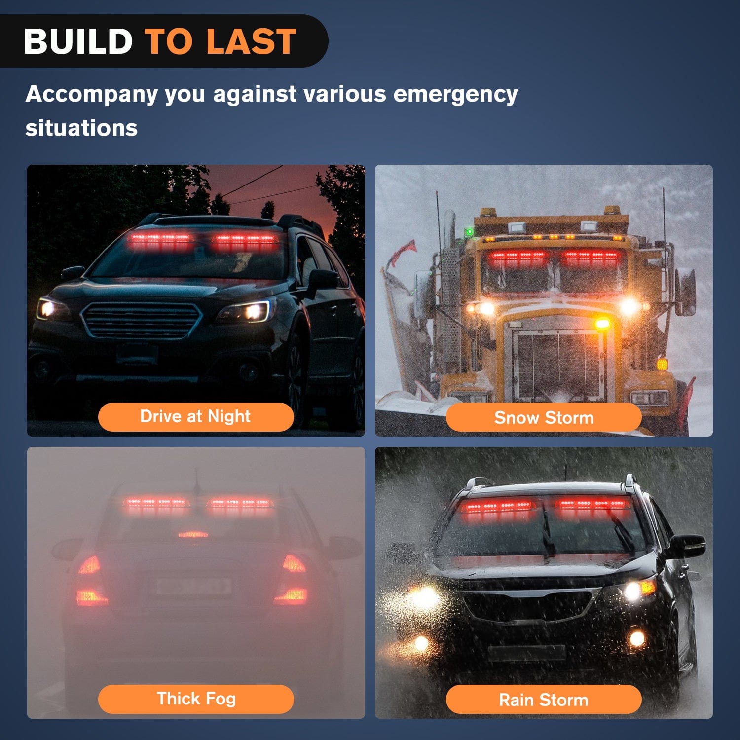 32 LED Red Emergency Strobe Lights for Vehicles - Waterproof Dash Warning Lights with Controller & Suction Cups - Perfect for Trucks, Police Cars, Emergency Vehicles & Off-Road Adventures