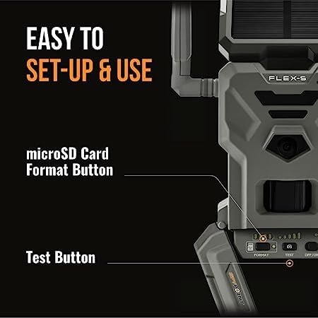 SPYPOINT Flex-S Solar Cellular Trail Camera (2 Pack) - Solar Powered LTE Game Camera with 100ft Night Vision, Internal Battery & Backup Option - Ideal for Hunting, Wildlife Monitoring & Outdoor Security