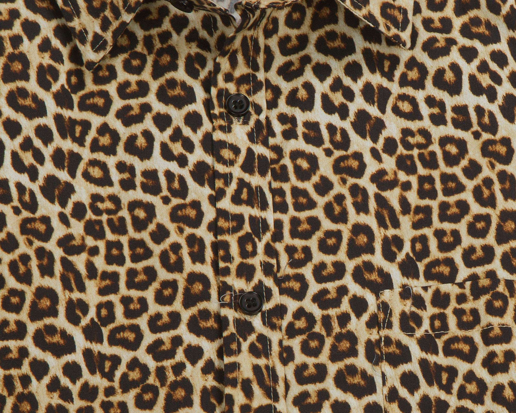 AVANZADA Men's Short Sleeve Hawaiian Shirt - 3D Leopard Print Button Down Casual Tropical Shirt for Summer Beach Vacation, Pool Party & Aloha Style Outfits