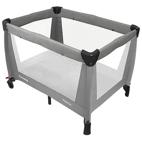 Harmony Play & Go Luxury Play Yard - Portable Baby Playpen with Canopy, Grey | Safe & Spacious for Indoor & Outdoor Use, Perfect for Travel, Beach, and Backyard Playtime