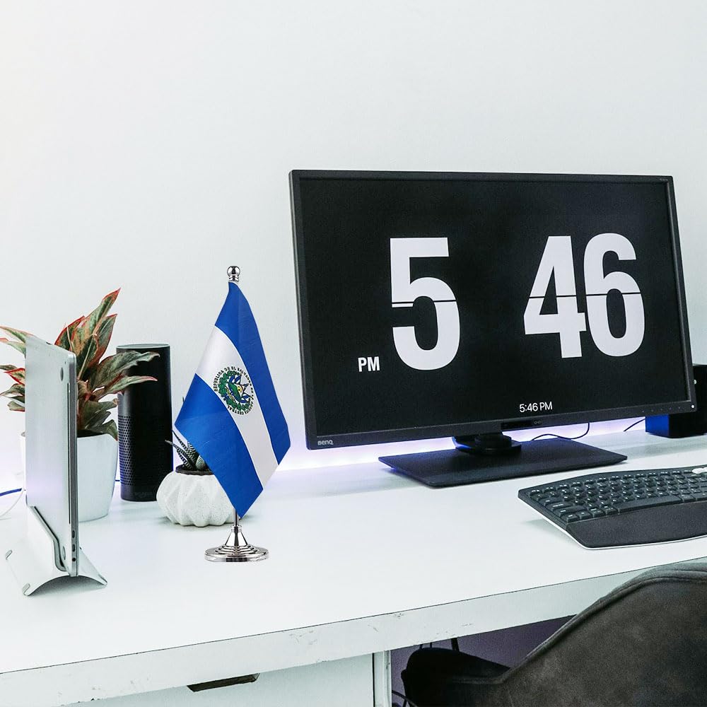 El Salvador Flag - Mini Desk & Table Flag for Home, Office Decor - Perfect for World Cup, Independence Day & Cultural Events