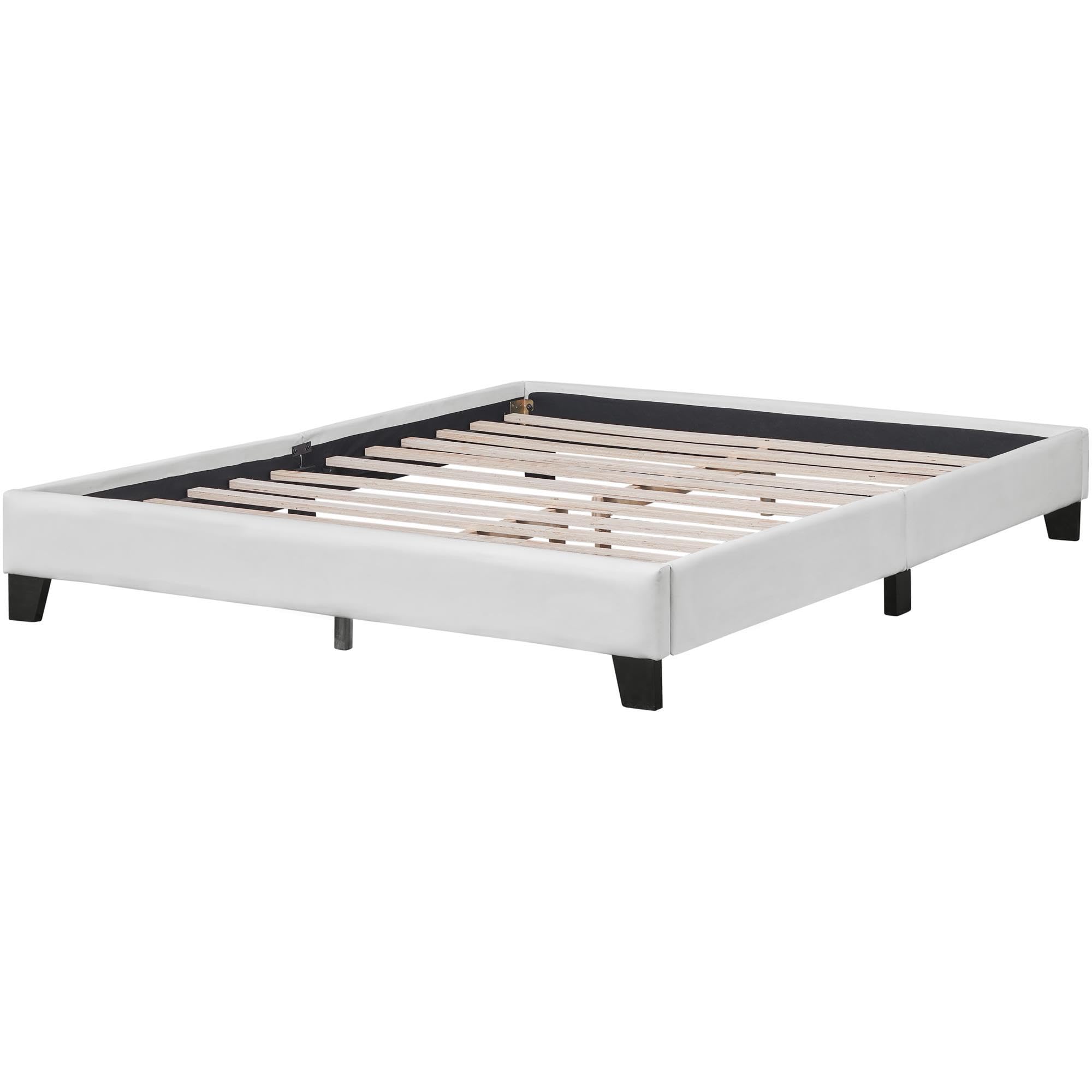 Camden Isle Acton Platform Bed with 2 Nightstands - King Size White Wooden Bed Frame - Perfect for Modern Bedroom & Master Suite Decor