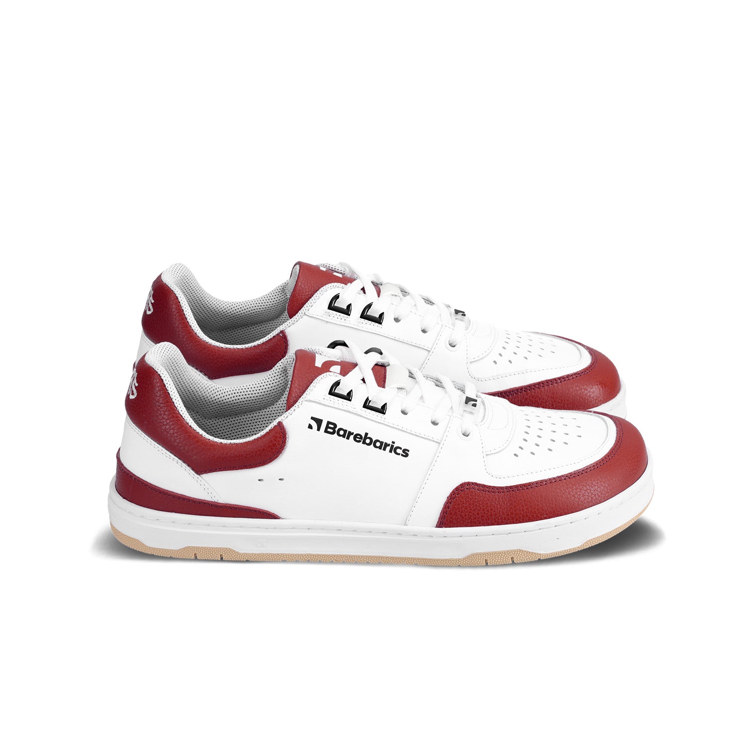 Barefoot Sneakers Barebarics Wave - White & Crimson Red | Minimalist Running Shoes for Men & Women | Perfect for Trail Running, Gym Workouts & Everyday Comfort