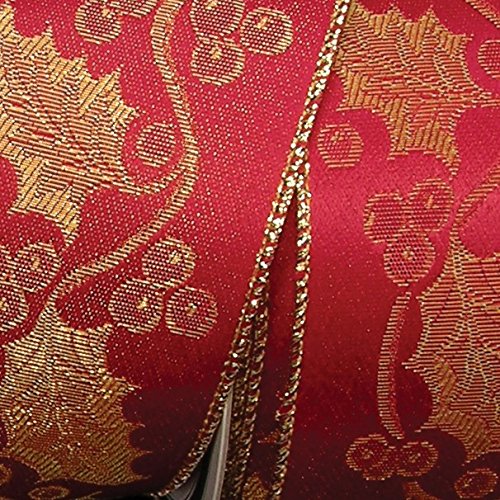 Royal Mistletoe Print Wired Fabric Craft Ribbon - 2.5