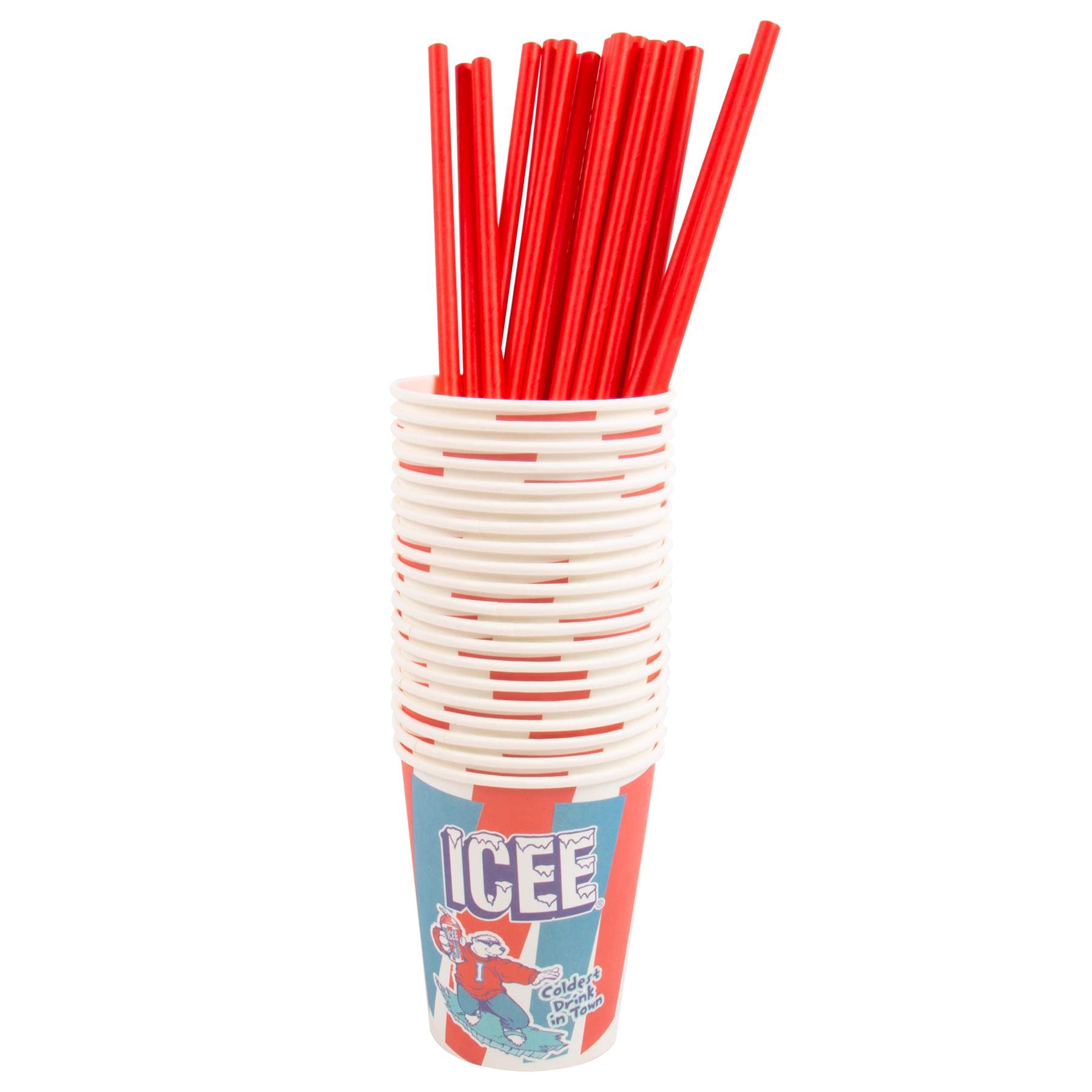 ICEE Home Countertop Slushie Maker Machine with 4-Pack Syrups, 20 Paper Cups & Straws - Make 34oz Frozen Slushies (Official ICEE Brand) - Perfect for Parties, Summer Treats & Family Fun