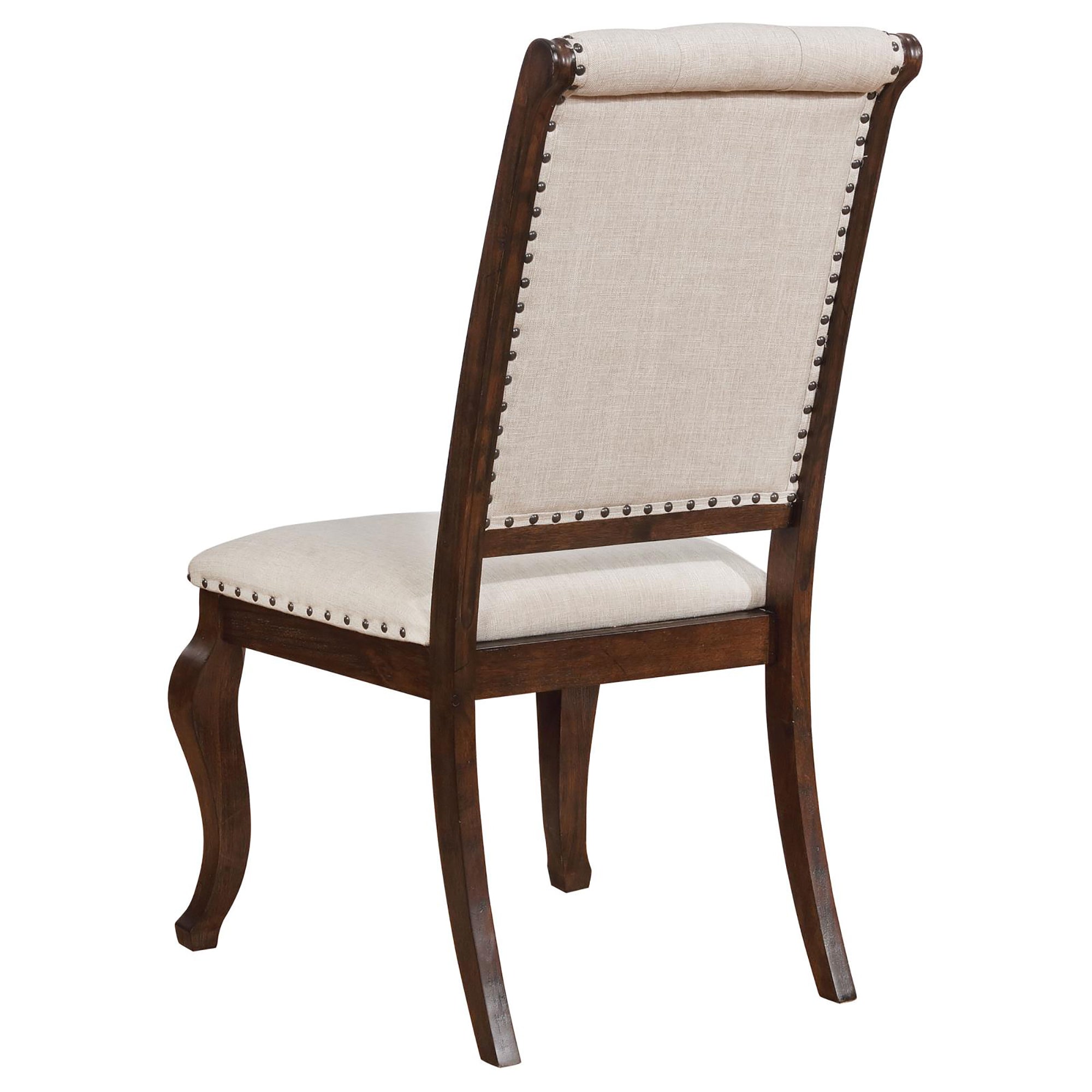 Antique Java Tufted Back Dining Chairs - Set of 2 Cream Upholstered Side Chairs for Elegant Dining Room, Kitchen or Breakfast Nook - Comfortable & Stylish Seating for Home Decor