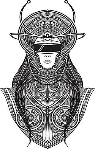 EW Designs Futuristic Astronaut Woman Vinyl Magnet - 4