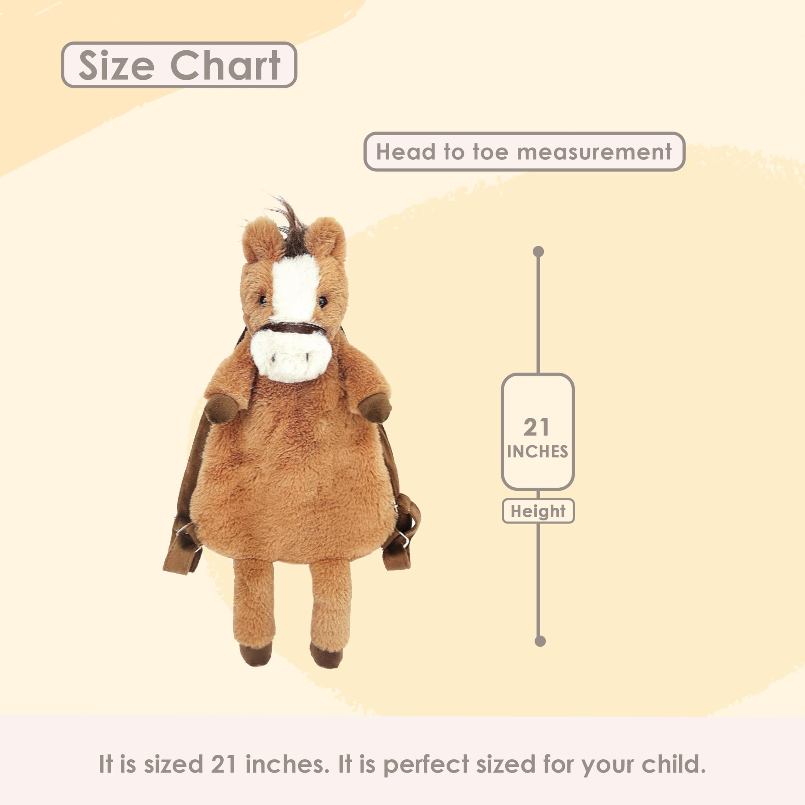MON AMI Truffles Horse Soft Plush Backpack 21