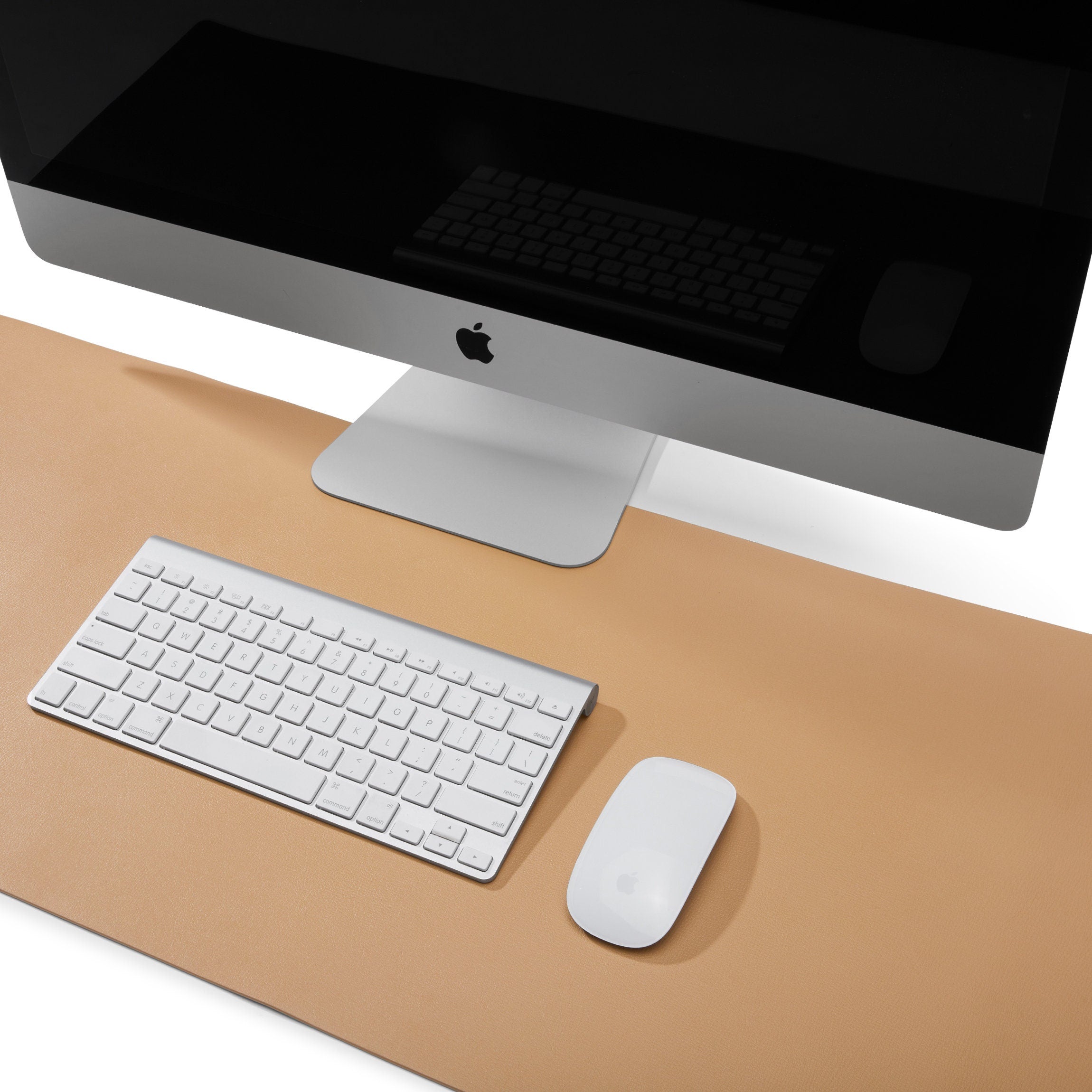 Extra Large Modern Desk Pad - Tan Leather Office Desk Blotter for Writing, Working & Studying - Perfect for Home Office, Study Room & Workspace