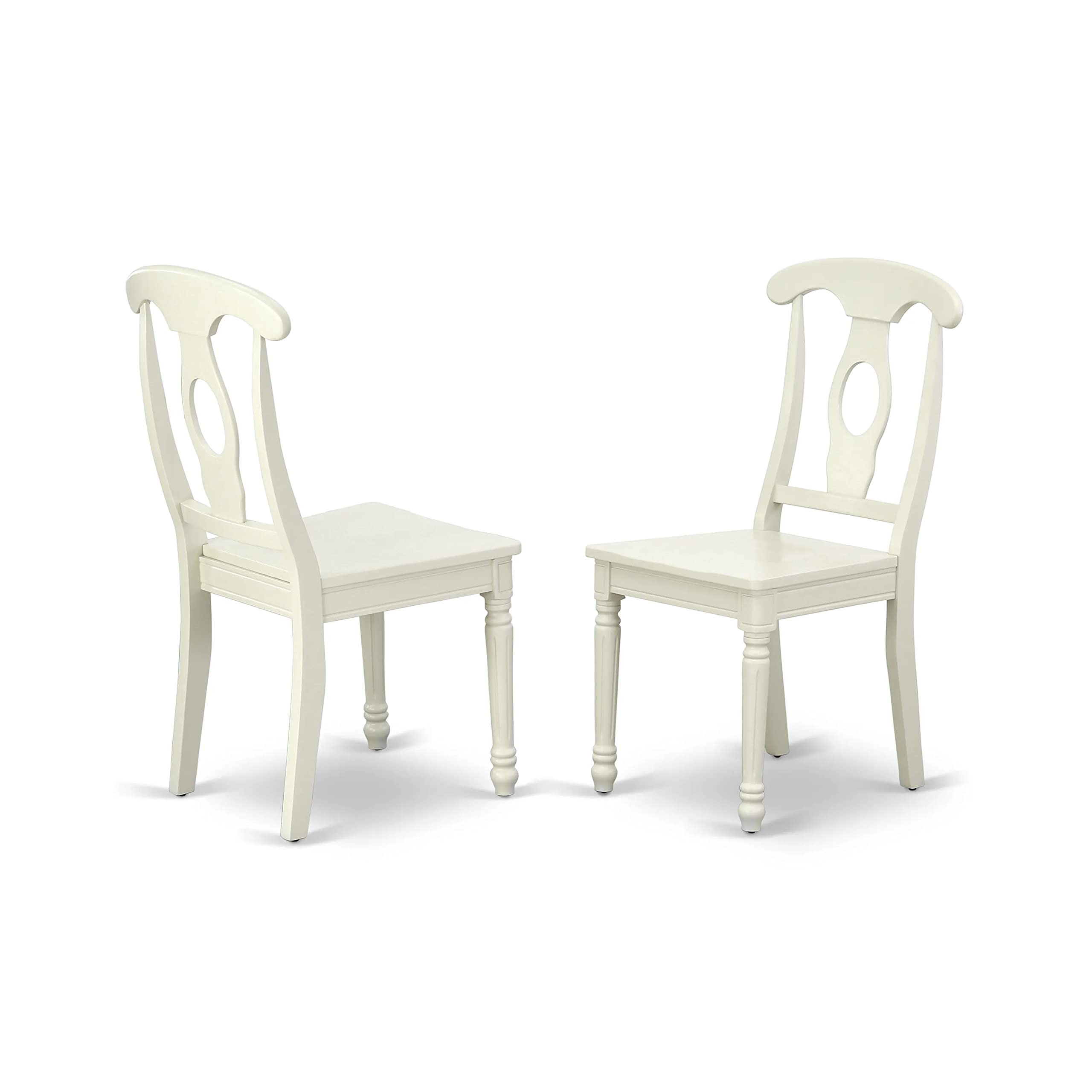 East West Furniture NDKE3-LWH-W 3-Piece Small Space Dining Set with Drop-Leaf Table & 2 Wooden Chairs, 30x48 Inch, Linen White - Perfect for Apartments, Breakfast Nooks & Cozy Kitchens
