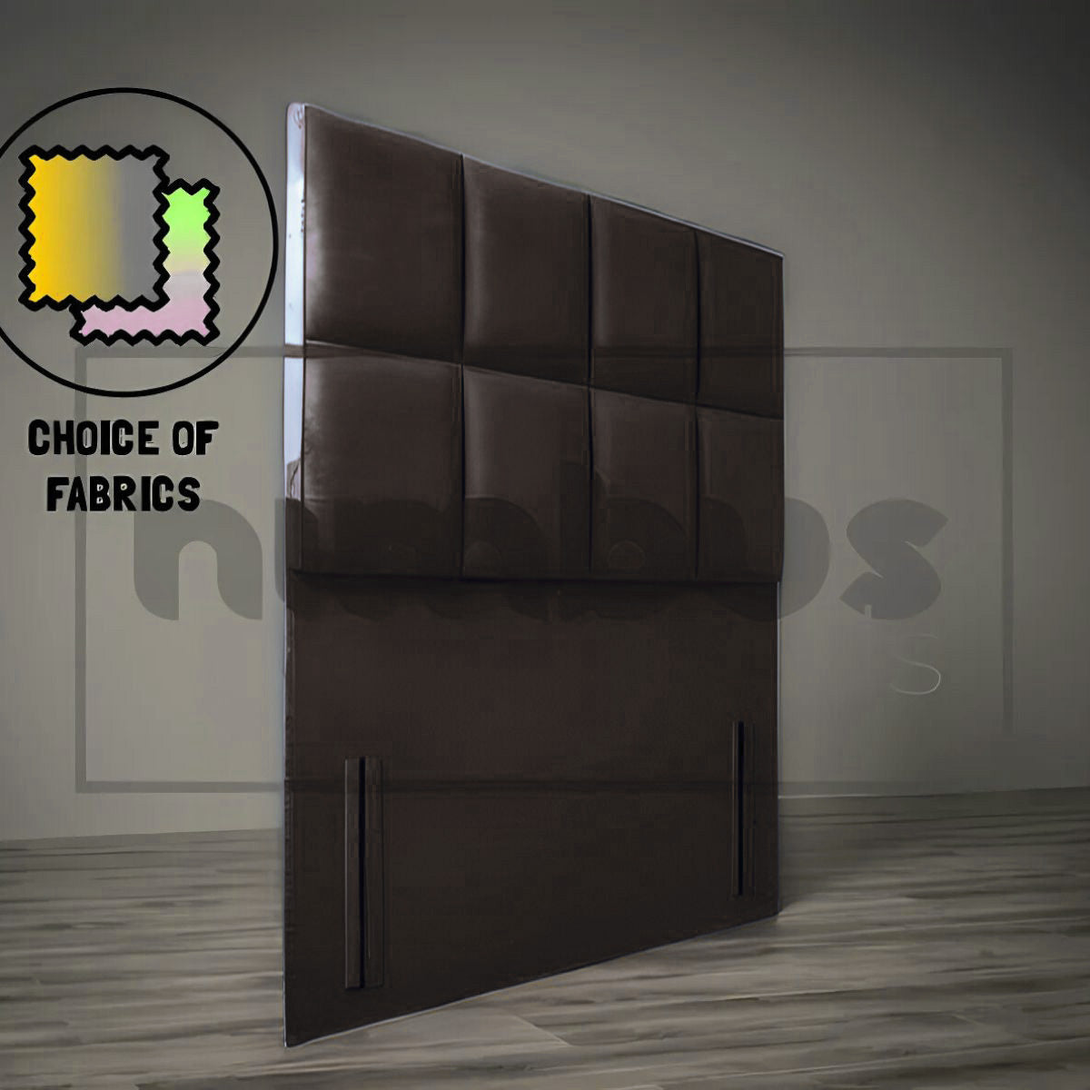 8 Square Floor Standing Headboard - Modern Upholstered Bed Frame Headboard for Bedroom Decor - Perfect for Master Bedroom, Guest Room & Apartment