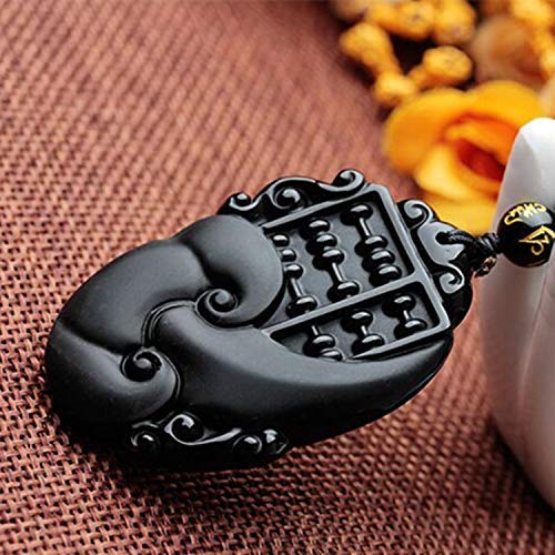 Obsidian Crystal Amulet Pendant Necklace with Bead Chain for Men & Women - Protection & Healing Jewelry for Meditation, Energy Cleansing & Spiritual Gifts