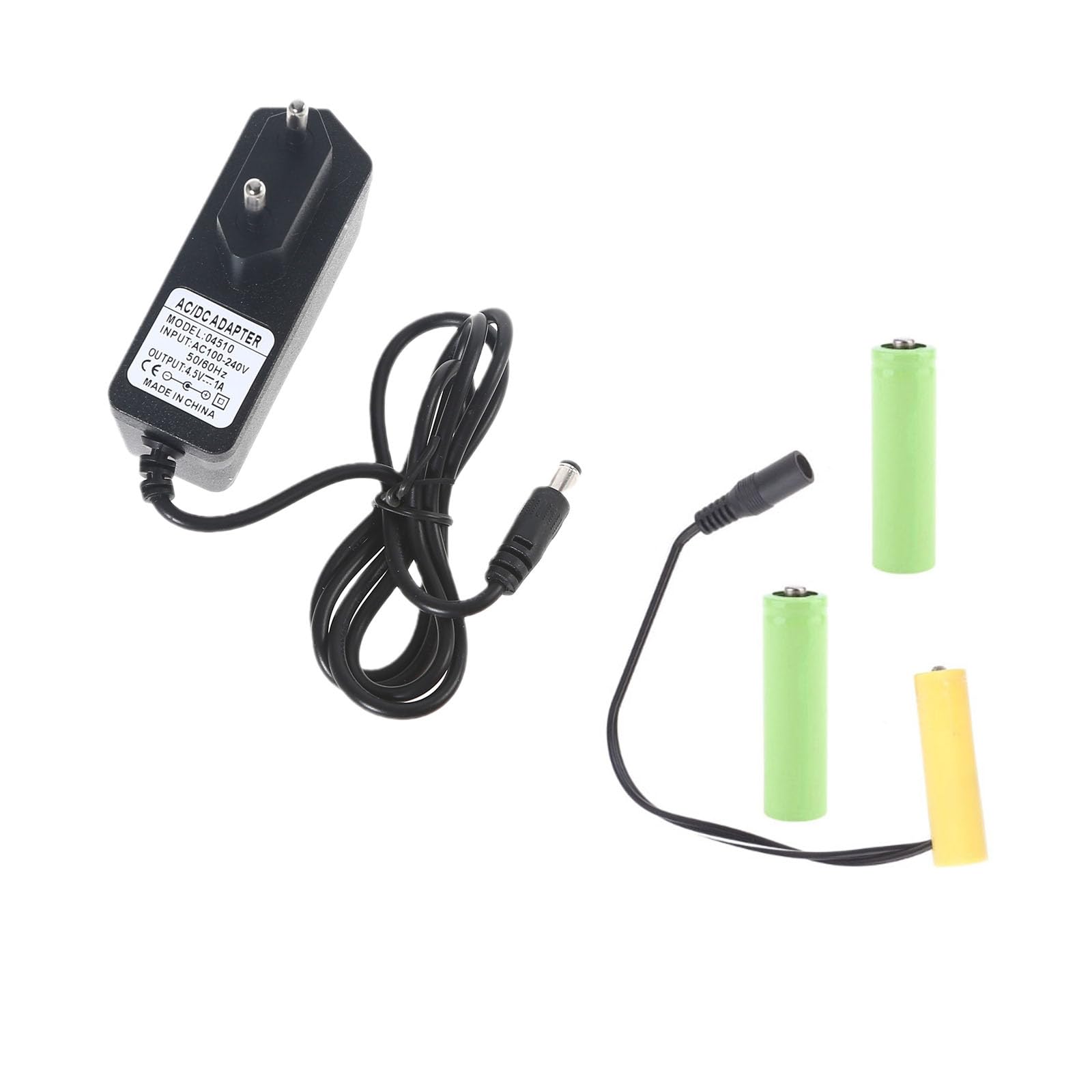 Necvior 4.5V LR6 Battery Eliminator Cable - Replaces 3Pcs 1.5V AA Batteries for LED Lights, Toys & Doorbells | AC Power Adapter Kit for Continuous Use in Home Electronics