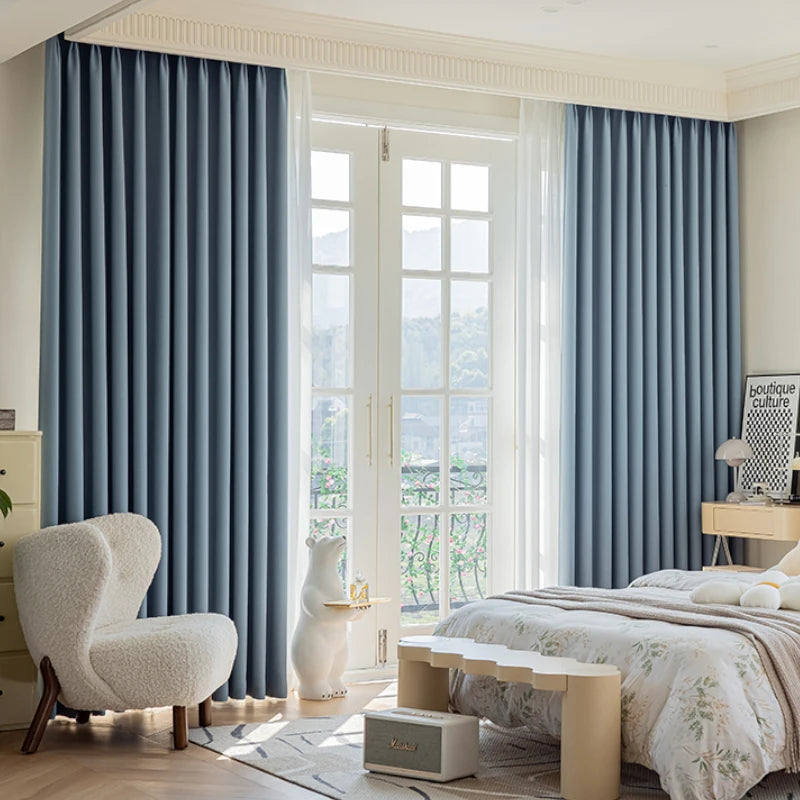 Premium Blackout Curtains - 100% Cotton Linen Blend, Anti-Bacterial & Custom Size for Bedroom, Living Room & Nursery - Light Blocking Thermal Insulated Window Treatment for Better Sleep & Privacy