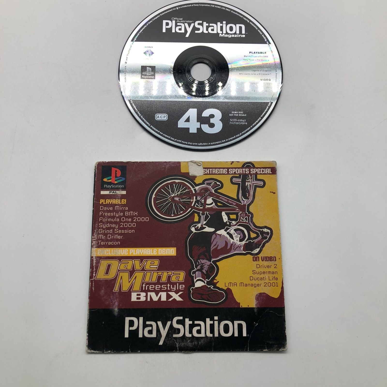 Dave Mirra Freestyle BMX PS1 Demo Disc - Playstation 1 PAL Version (SCES-02504) - Retro Gaming Collectible for BMX Fans | Perfect for Vintage Gaming Nights and Collector's Display