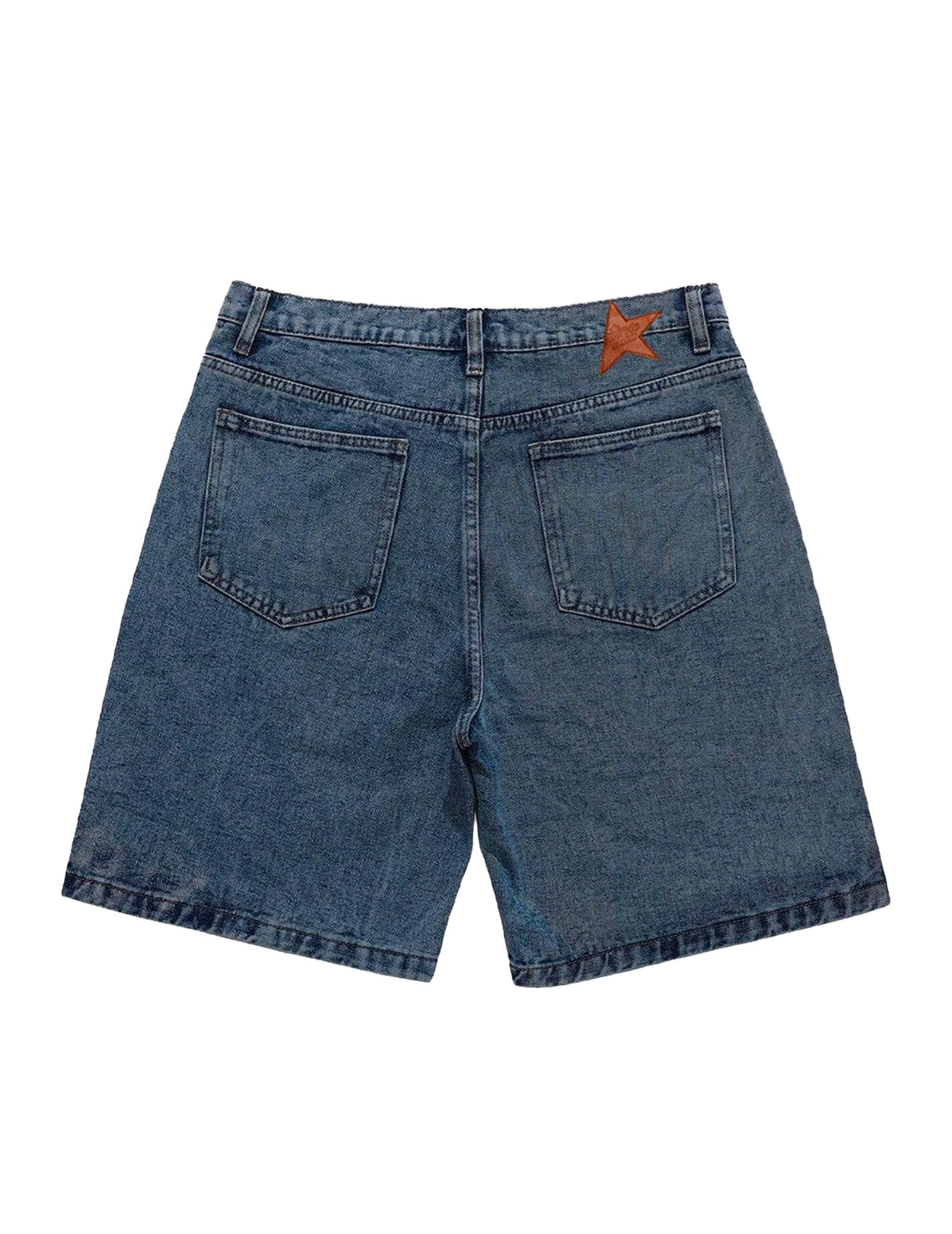 Aelfric Eden Men's Star Patchwork Denim Shorts - Mid Rise Casual Jean Shorts for Men & Women | Hipster Streetwear, Summer Outfits, Beach & Party Wear