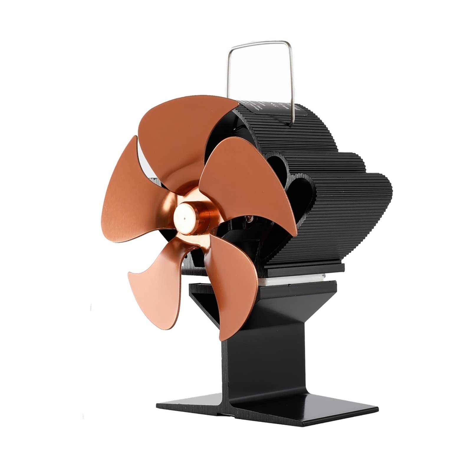 YYYSHOPP 5-Blade Heat Powered Stove Fan - Efficient Black Fireplace Fan for Wood Burner & Log Stove, Bronze Finish - Perfect for Winter Home Heating & Even Heat Distribution