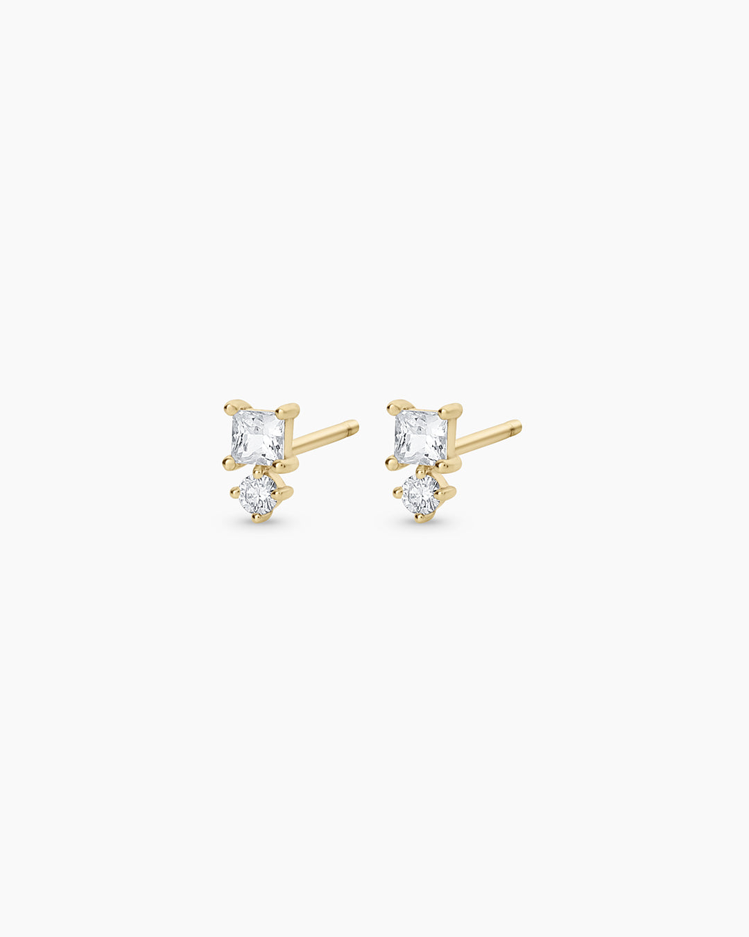 Diamond and White Sapphire Stud Earrings for Women - Elegant 14K Gold Hoop Earrings for Daily Wear & Special Occasions