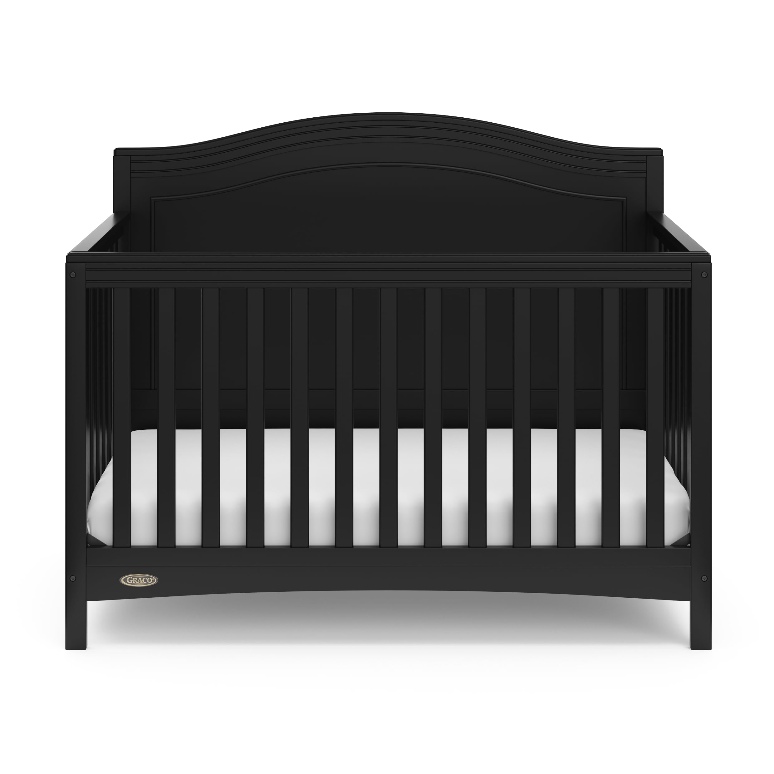 Graco Paris Convertible Crib & Mattress Set - GREENGUARD Gold Certified Baby Crib with Included Mattress, Nursery Essentials in Black | Safe & Durable for Newborn to Toddler | Perfect for Modern Nursery, Bedroom, and Daycare Centers