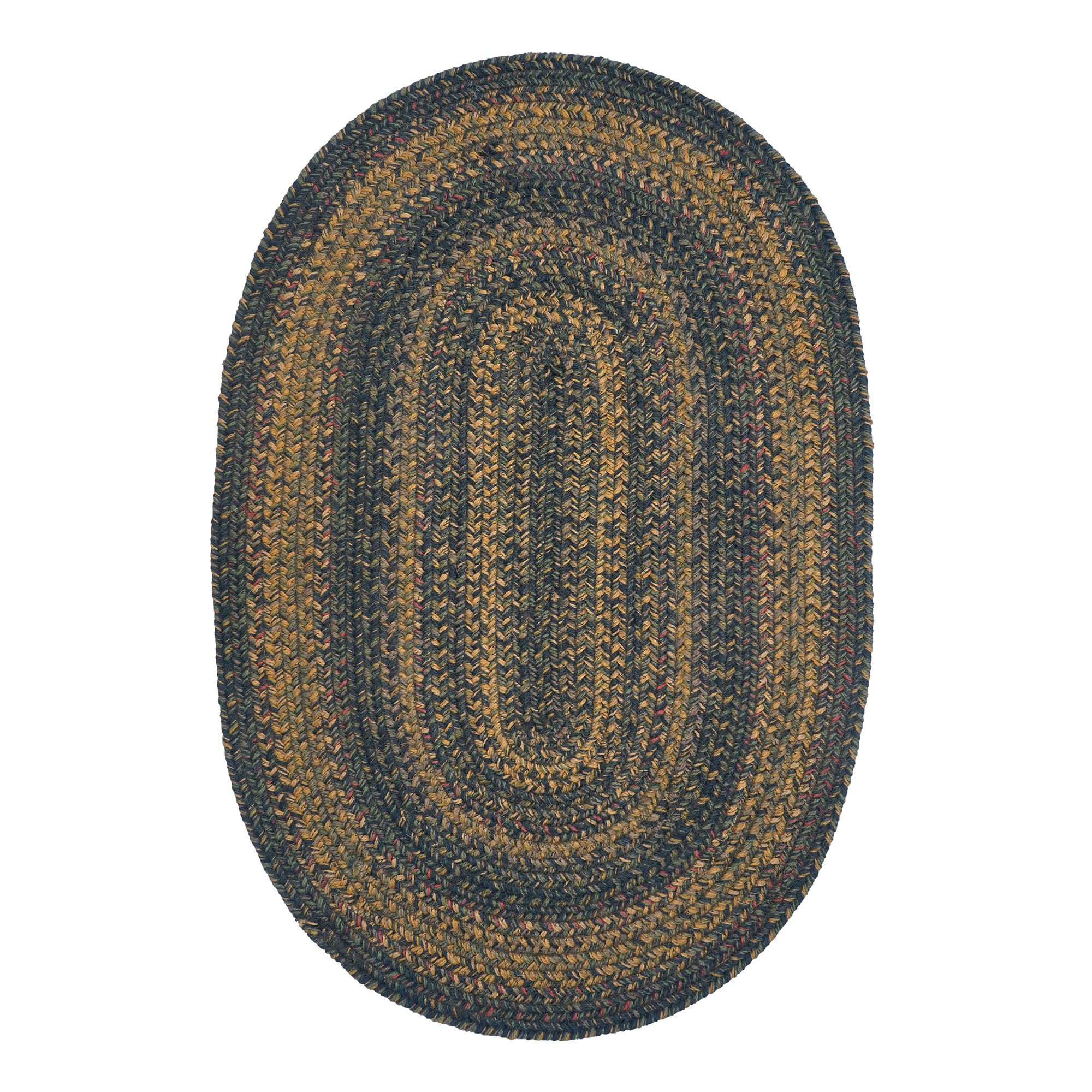 Reversible Jute Braided Rug - Vintage Black & Green 20x30 Inch Oval - Eco-Friendly Natural Fiber Floor Mat for Kitchen, Living Room, Bedroom & Entryway - Durable Handwoven Home Decor for Farmhouse, Boho & Country Style Interiors