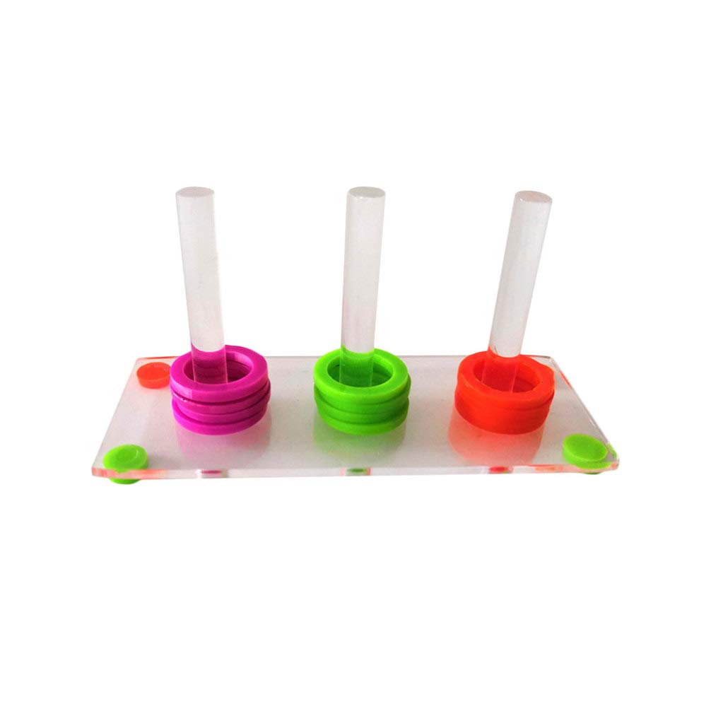 Balacoo Educational Puzzle Toys for Parrots - Interactive Bird Trick Tabletop Games, Stacking Rings & Color Separation Fitness Toys | Perfect for Parrot Enrichment & Mental Stimulation