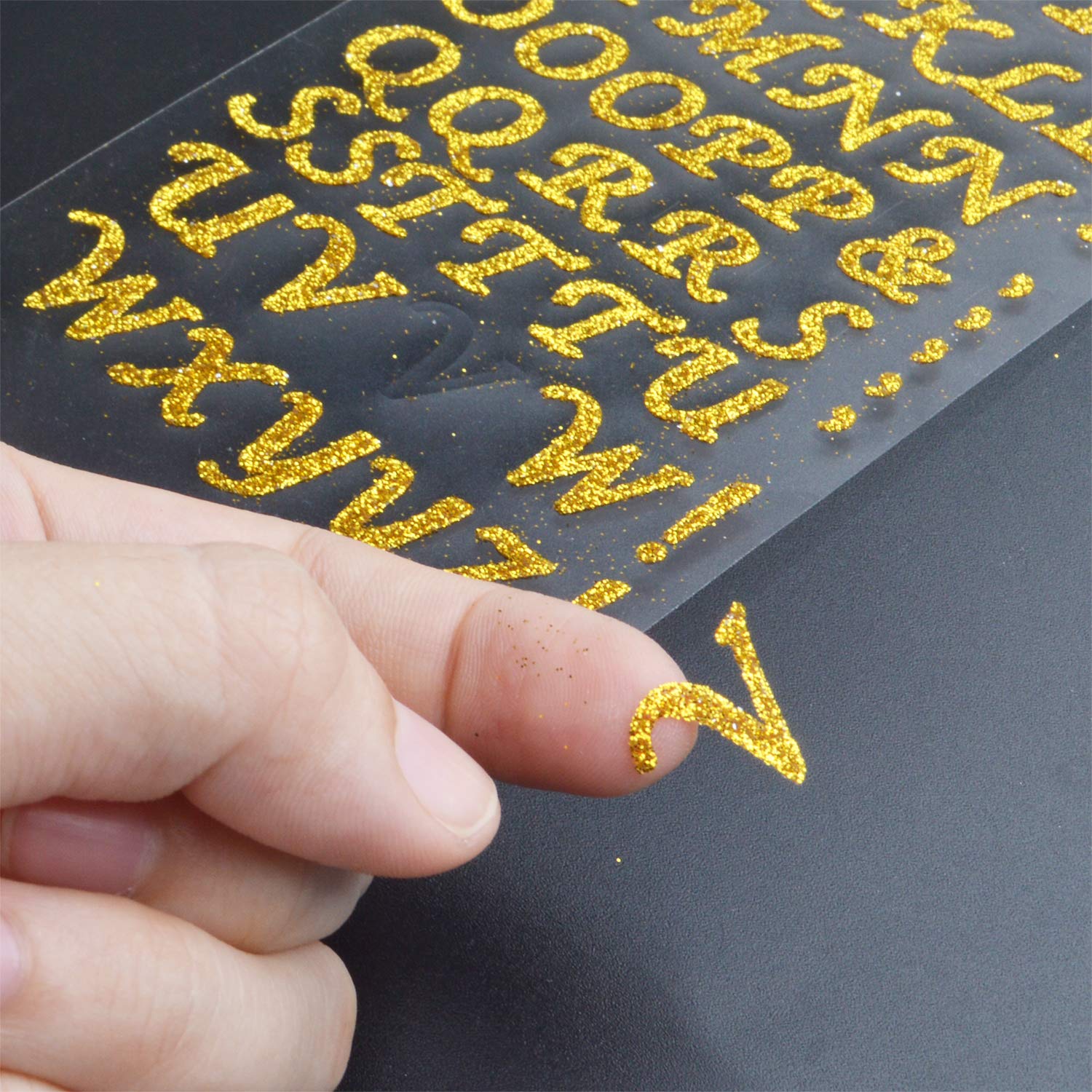8 Sheets Glitter Alphabet & Number Stickers - Self Adhesive Letter Stickers for DIY Crafts, Scrapbooking, Card Making - Perfect for Journals, Planners, and School Projects