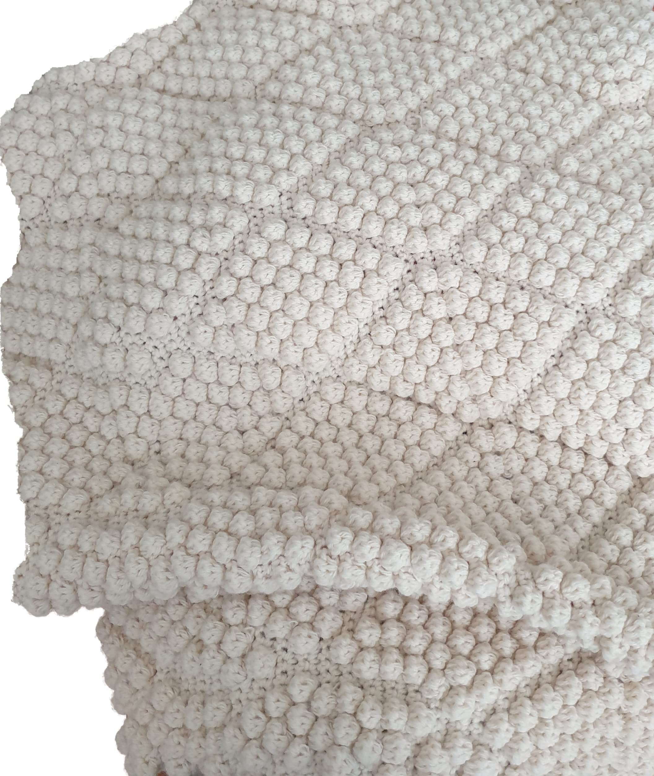 Soft Bobble Stitch Knit Blanket - Cozy Handmade Throw for Bed, Couch & Nursery - Perfect for Winter, Gifts & Home Decor