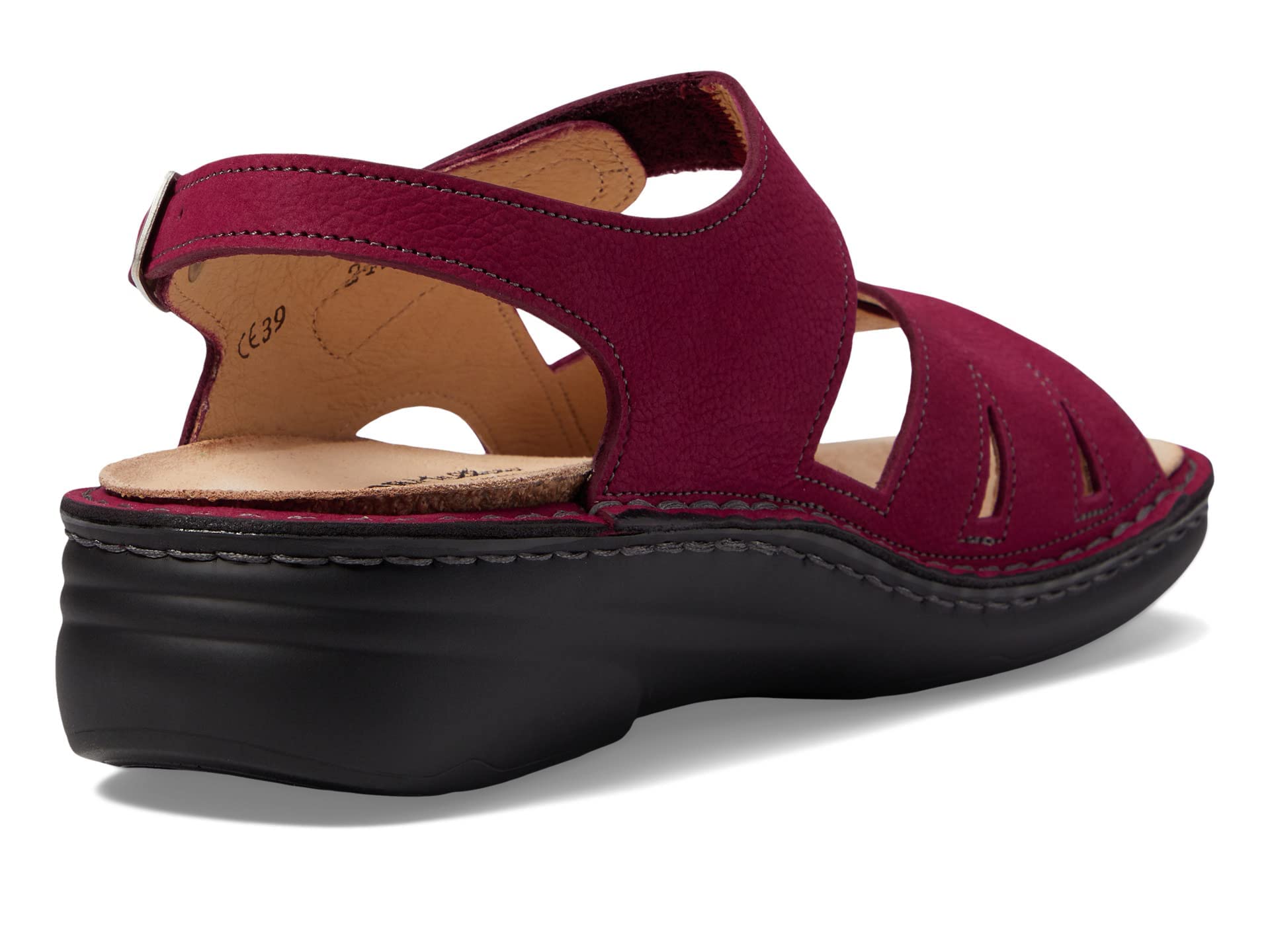 Finn Comfort Barbuda Women's Dressy Casual Flat Sandals - Black & White | Comfortable Walking Shoes for Work, Travel & Everyday Wear