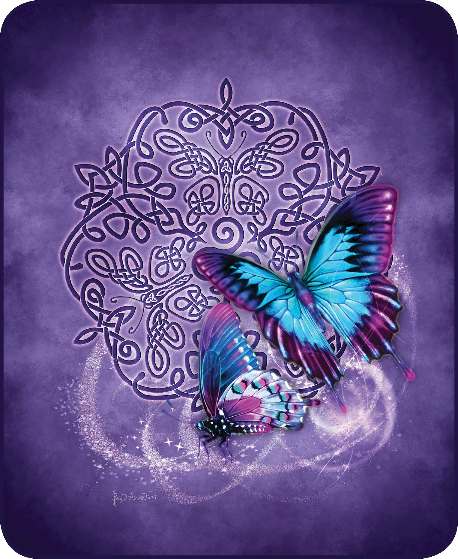 Celtic Butterfly Officially Licensed Faux Fur Queen Size Soft Plush Blanket - Cozy Warm Throw for Bed, Couch & Winter Nights