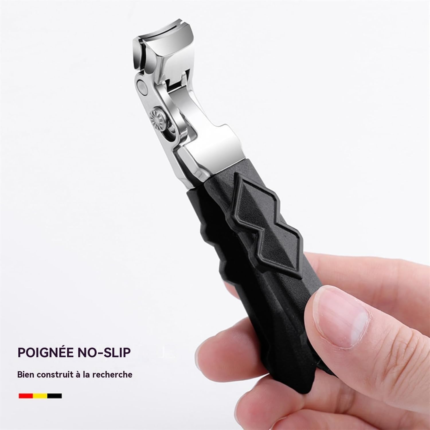 Outfany Professional Nail Clipper for Hard & Thick Toenails - Ergonomic Angled Head Design - Ideal for Seniors & Elderly Care - Perfect for Home, Travel & Pedicure Use (1 Piece)