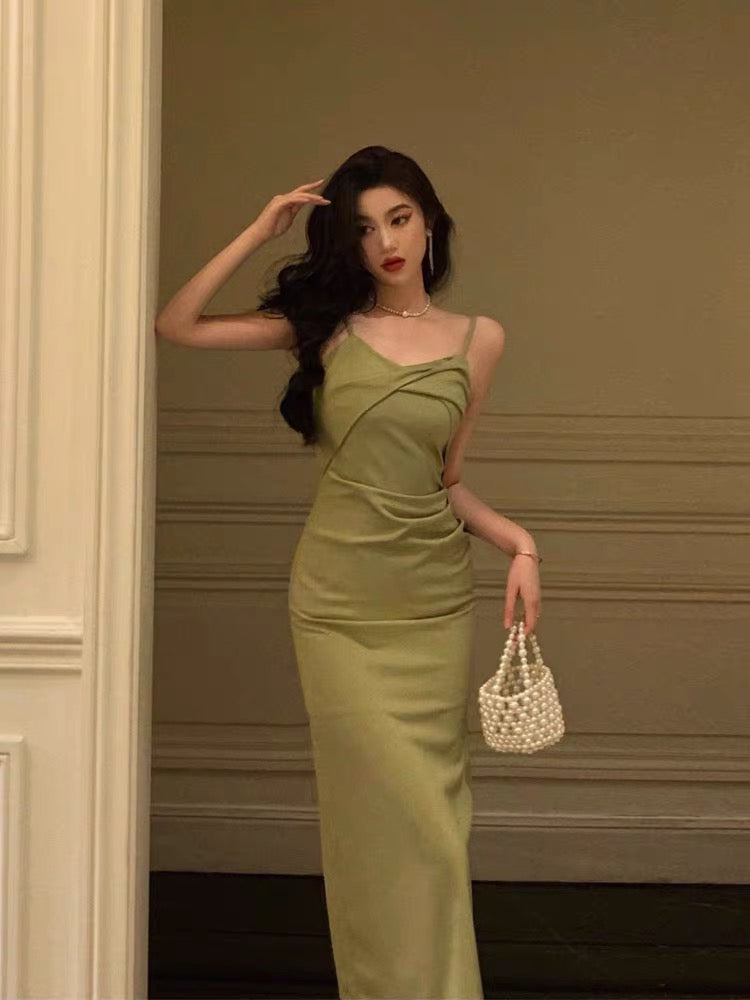 Elegant Green Sheath Long Prom Dress for Evening Gala - Perfect for Formal Events, Homecoming & Special Occasions - Style J3309