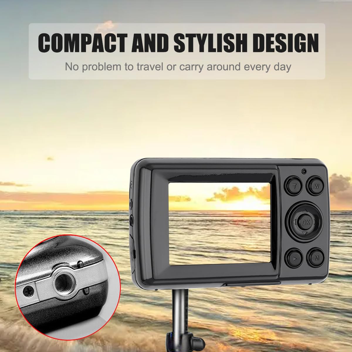 Acuvar 16MP Digital Camera Kit with Tripod - Perfect for Vlogging, Travel & Photography | Includes SD Card Reader, 4 AAA Batteries, Charger, 6-Slot Card Holder, Lens Cleaner & Carrying Case
