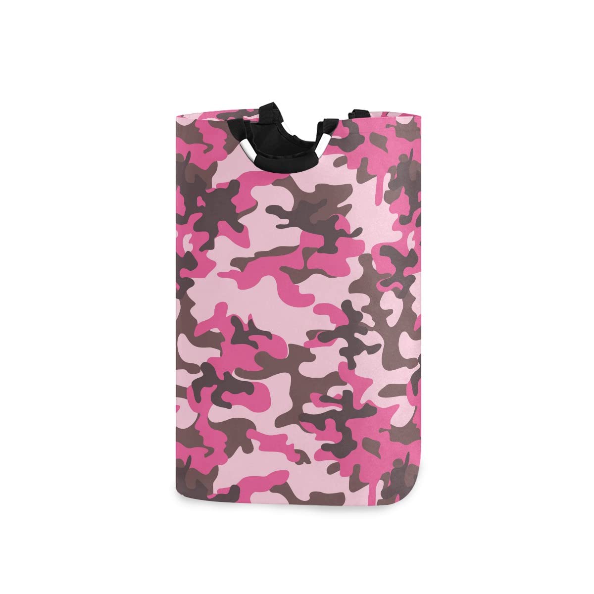 MNSRUU Camo Pink Laundry Bag with Handles - Foldable Collapsible Laundry Basket Hamper for Bathroom Organization, Storage & Laundry Room Decor - Perfect for College Dorms, Camping & Travel Accessories