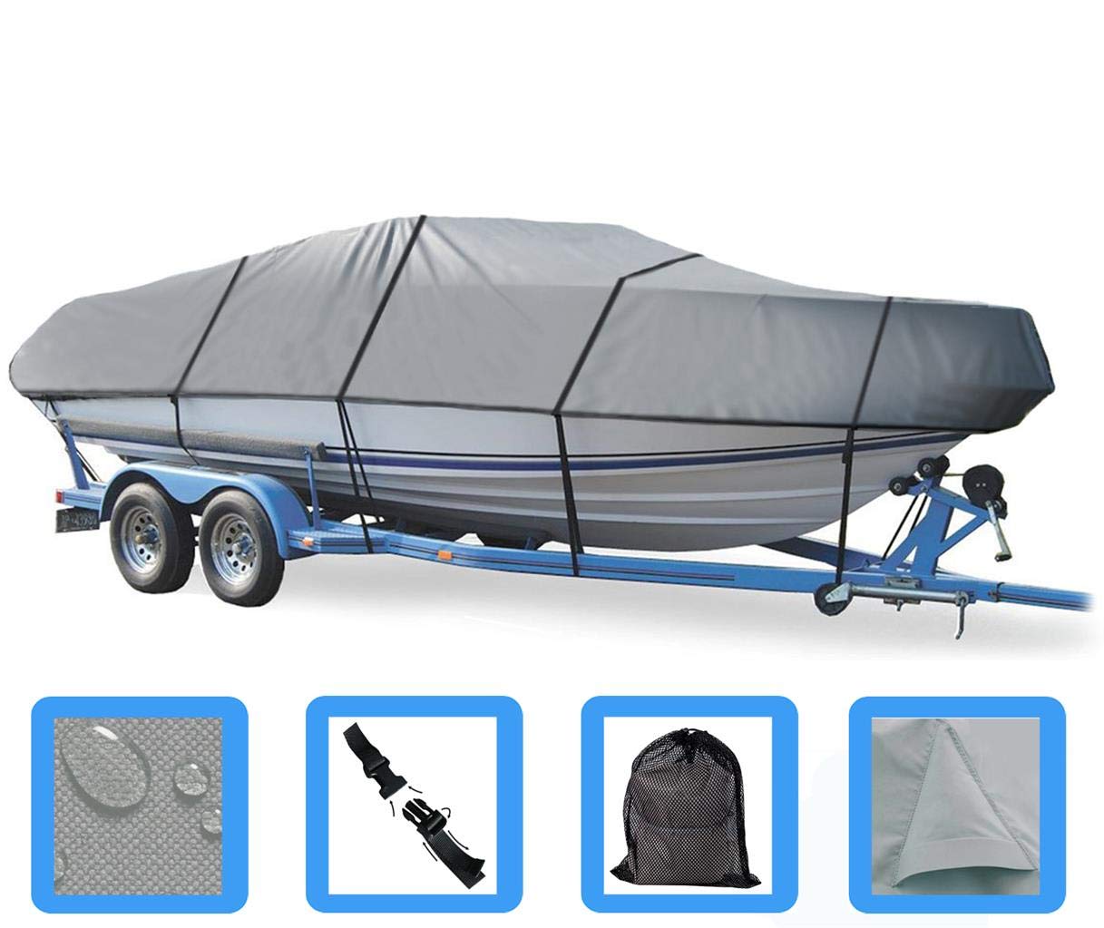 SBU Boat Cover for Lowe BASS Catcher 16 PRO (1979-1985) - Waterproof, UV-Resistant Protection for Fishing Boats | Perfect for Outdoor Storage & Marine Use