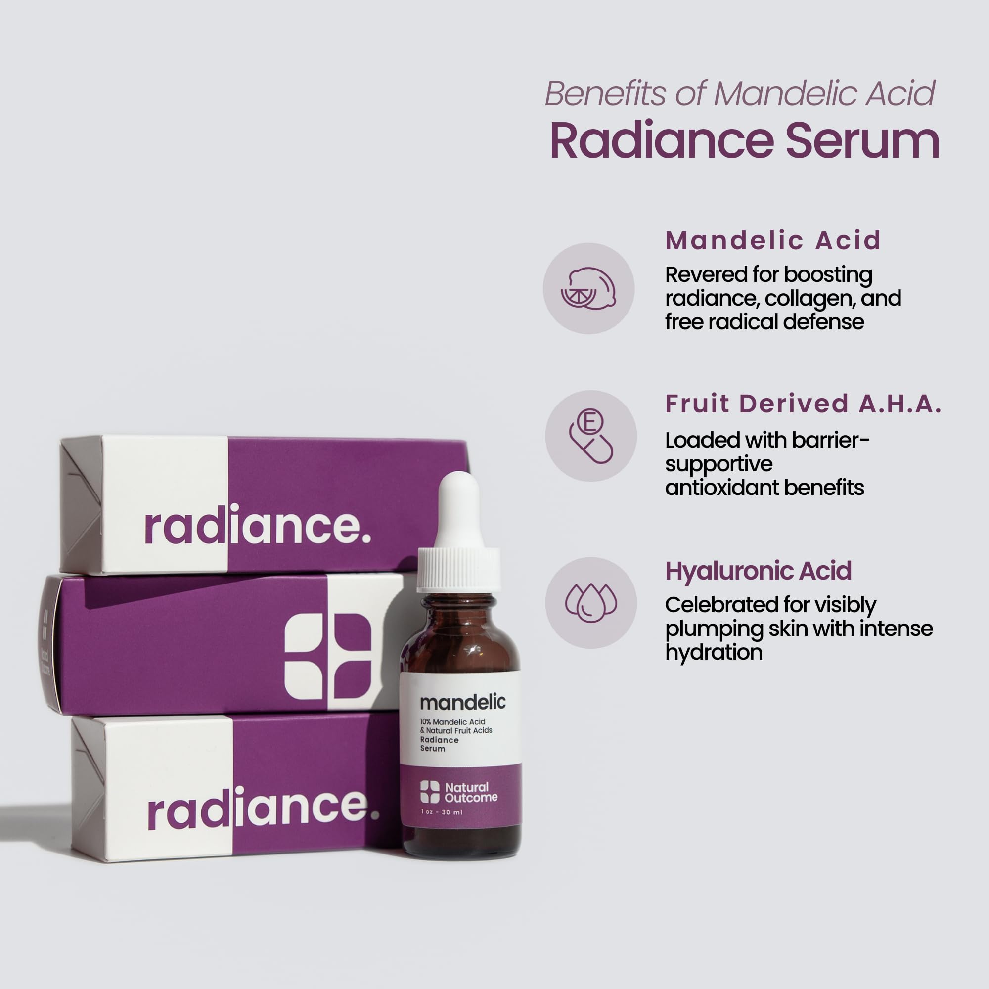 10% Mandelic Acid Serum for Face - Anti-Aging AHA Facial Treatment with Hyaluronic Acid - Reduces Fine Lines, Wrinkles & Dark Spots - Fights Acne & Boosts Collagen - 1 Oz Natural Skincare - Perfect for Night Routine & Sensitive Skin Care