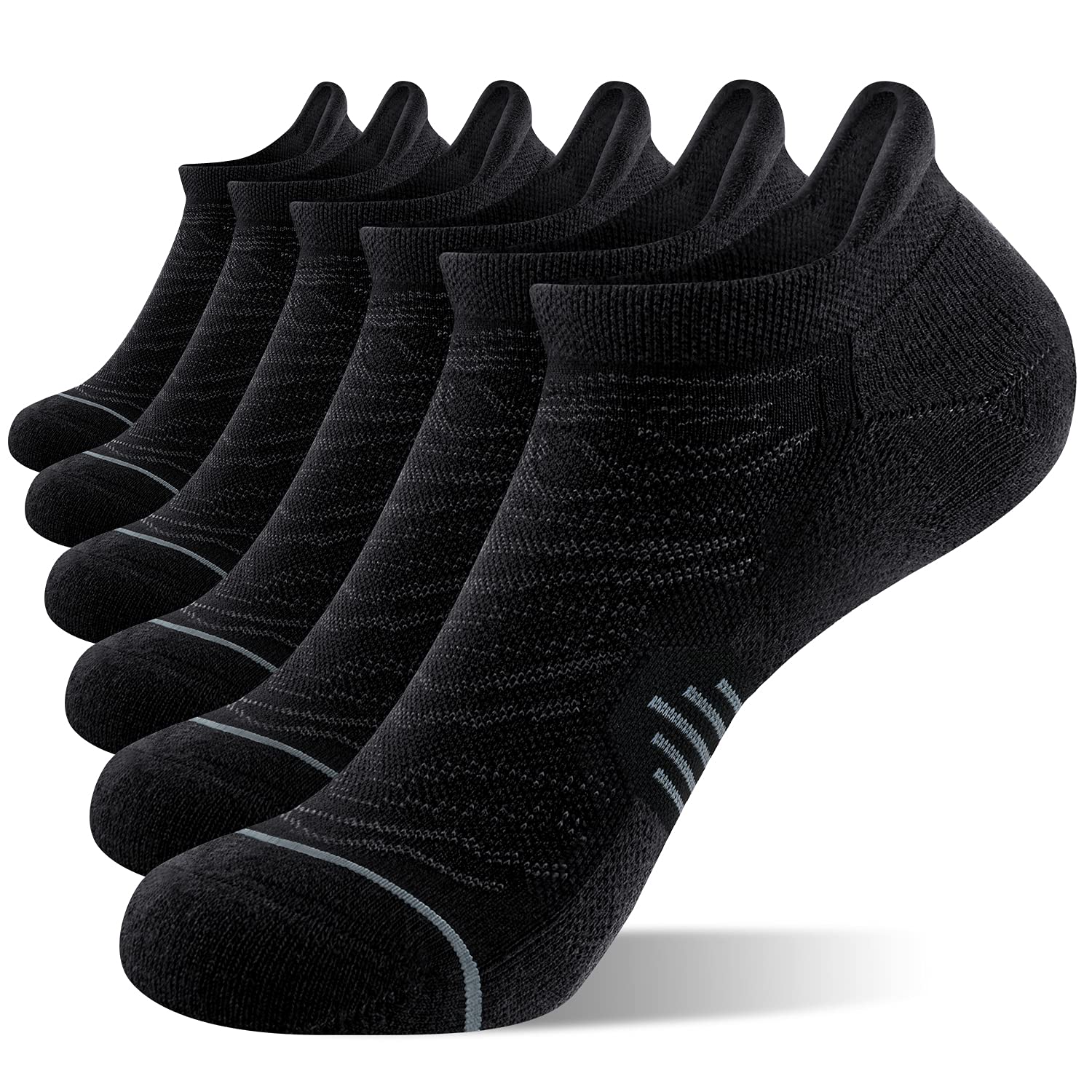 FITRELL 6 Pack Women's Cushioned Ankle Running Socks - Low Cut Athletic Socks for Jogging, Gym Workouts & Everyday Comfort