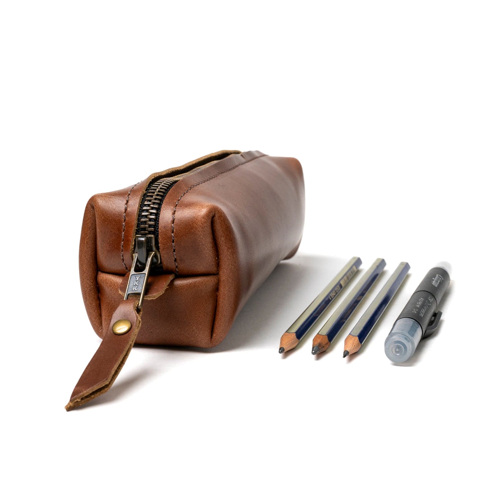 Premium Genuine Leather Pencil Case for School & Office - Stylish Organizer for Pens, Markers & Art Supplies - Perfect Gift for Students & Professionals