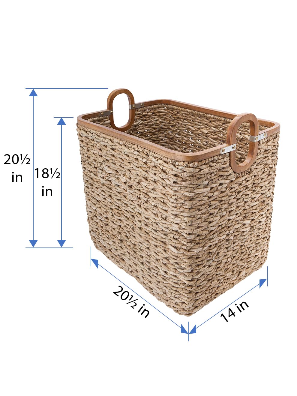 KOUBOO 1060089 Anson Storage Basket, Brown - Woven Seagrass Organizer for Home, Office, Nursery & Bathroom - Stylish & Durable Storage Solution