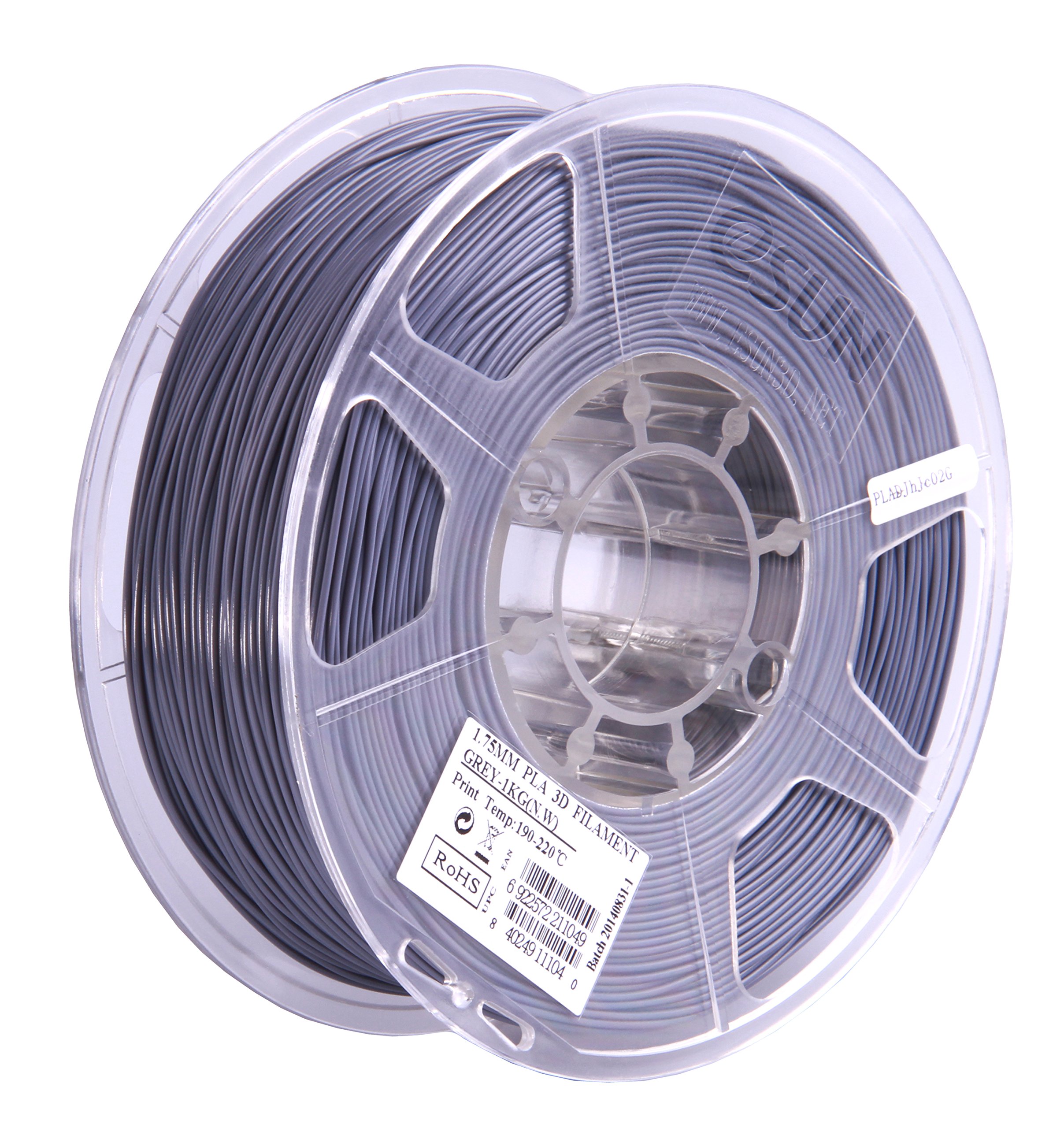 Premium eSUN 1.75mm Gray PLA 3D Printer Filament - 1kg Spool (2.2lbs) for High-Quality 3D Printing - Perfect for Home DIY, Prototyping, and Creative Projects