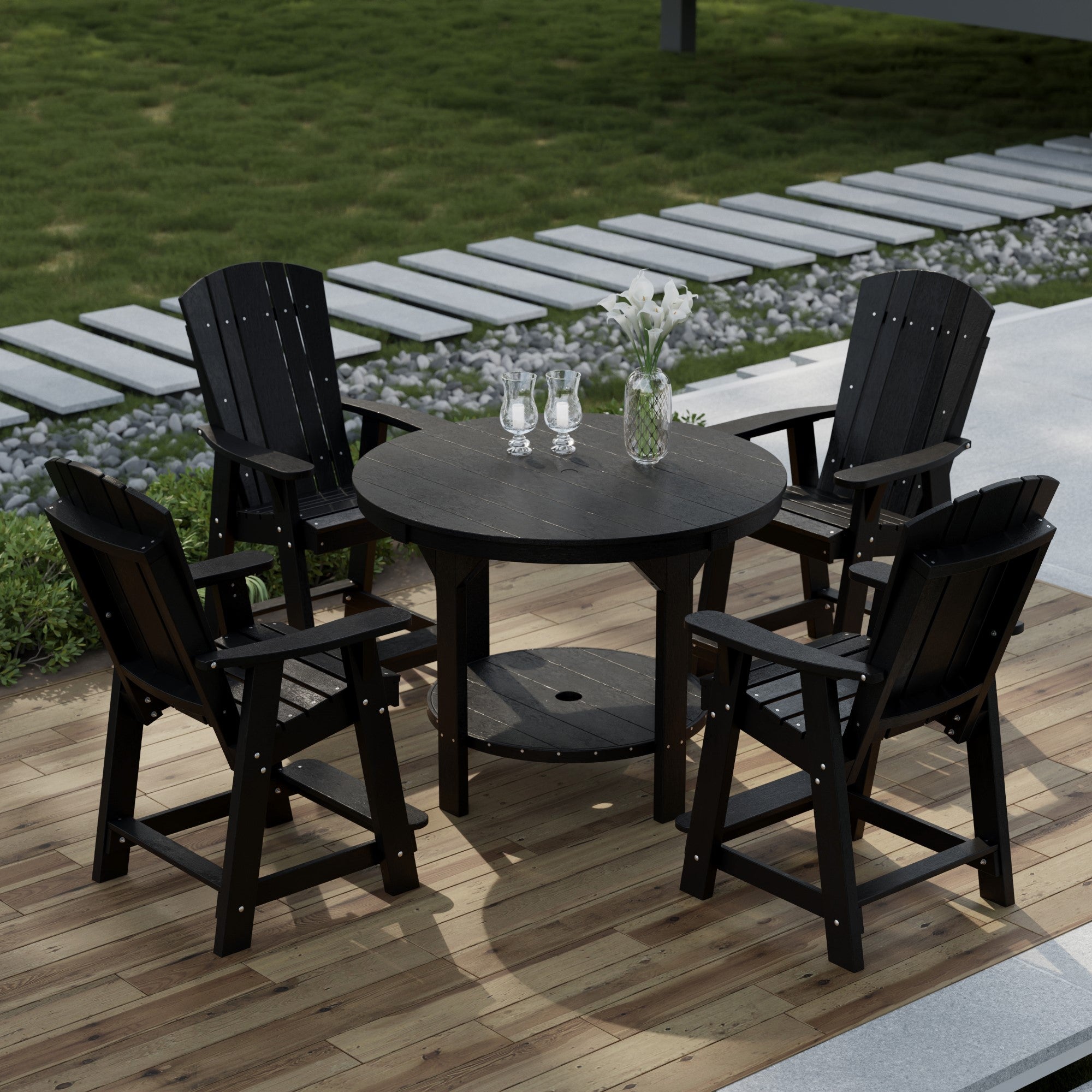 Heritage 5-Piece 48-Inch Pub Counter Height Dining Set - Perfect for Kitchen Islands, Breakfast Bars & Small Space Entertaining