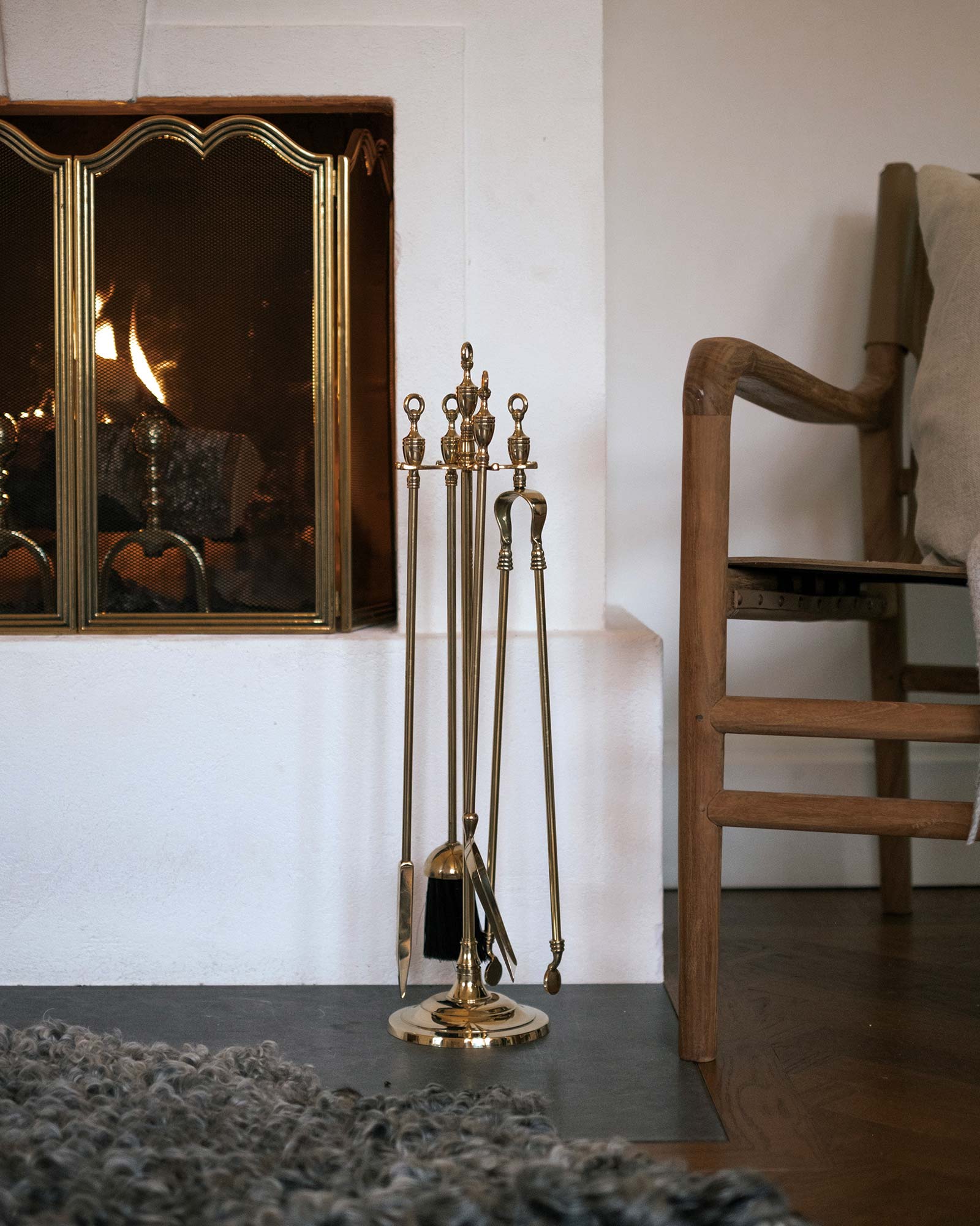 Eldgaffelset Brass Linnéstaden - Premium Fireplace Poker Set for Home & Outdoor Fire Pits - Perfect for Camping, Fireplace Maintenance, and Cozy Evenings