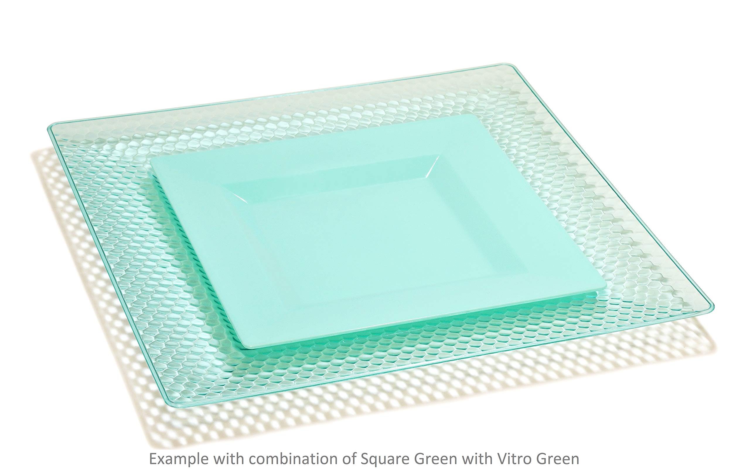 240-Pack Heavyweight Disposable Plastic Bowls - 12oz Square Soup Bowls in Tiffany Green for Weddings, Parties & Events | Durable Party Supplies for Catering, Picnics & Family Gatherings