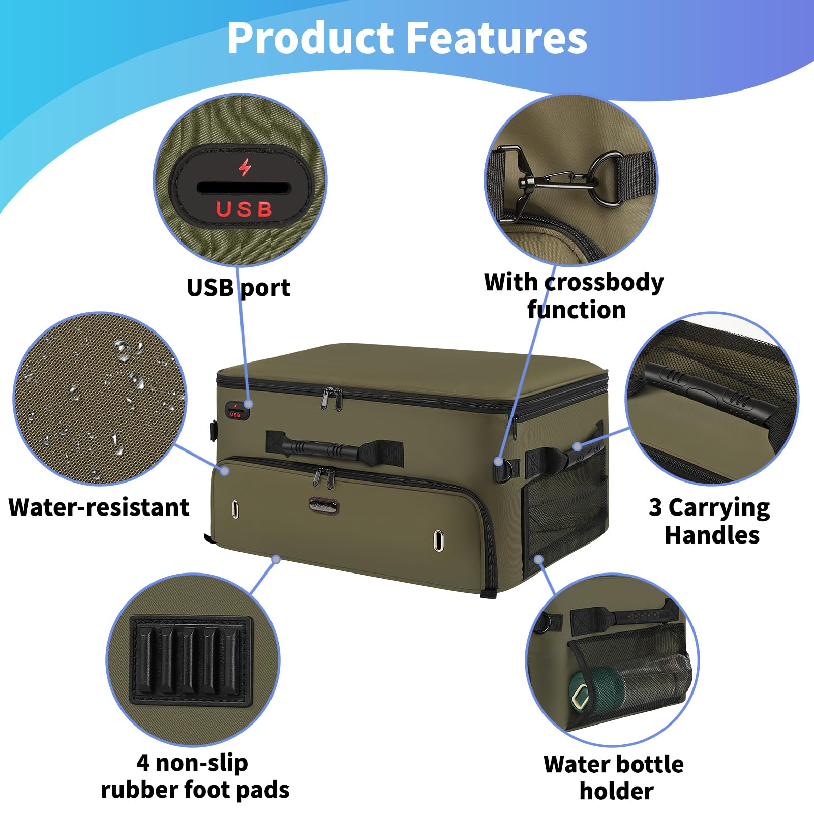 Mogplof Extra Large 2 Layer Golf Trunk Organizer - Water-Resistant Car Storage for Golf Shoes, Balls, Tees & Accessories (20