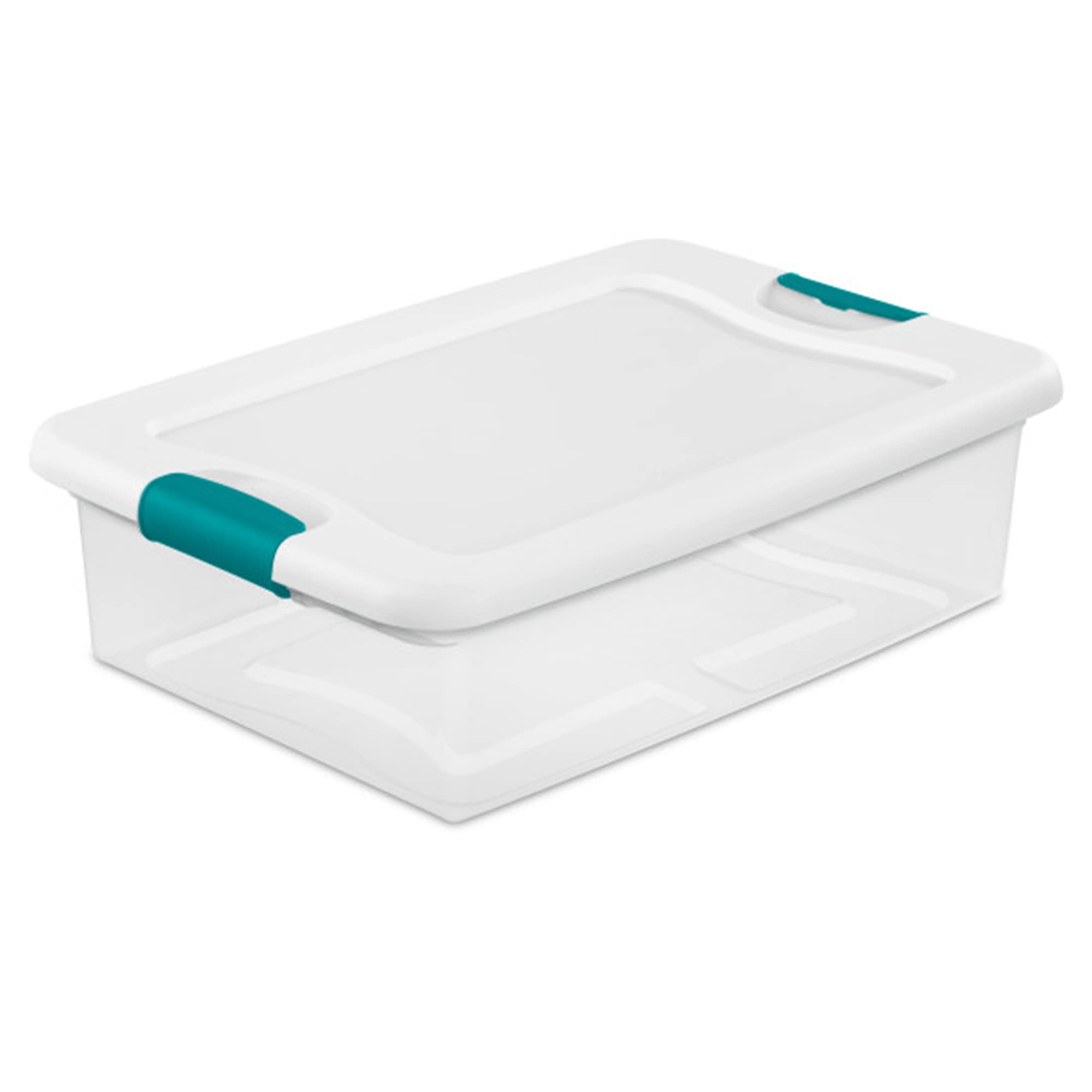Sterilite 32 Quart Clear Stackable Storage Containers with White Latching Lids - 30 Pack Organizing Solution for Home, Office & Garage Storage - Perfect for Closet Organization, Holiday Decorations & Toy Storage