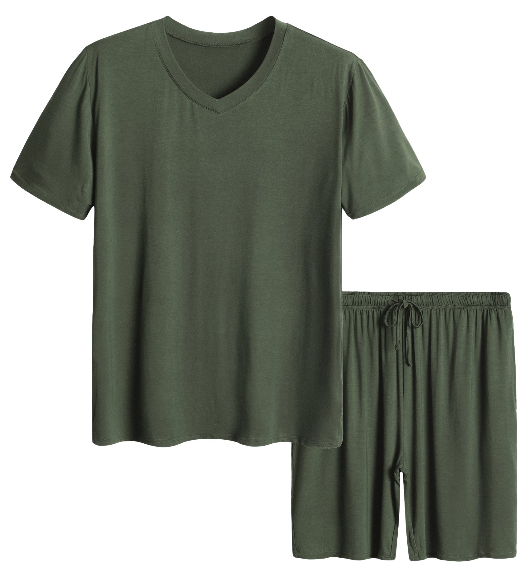 Latuza Men's Short Sleeve Pajama Set - Soft Cotton Sleepwear for Summer & Lounge - Perfect for Nightwear, Relaxing at Home, and Travel Comfort
