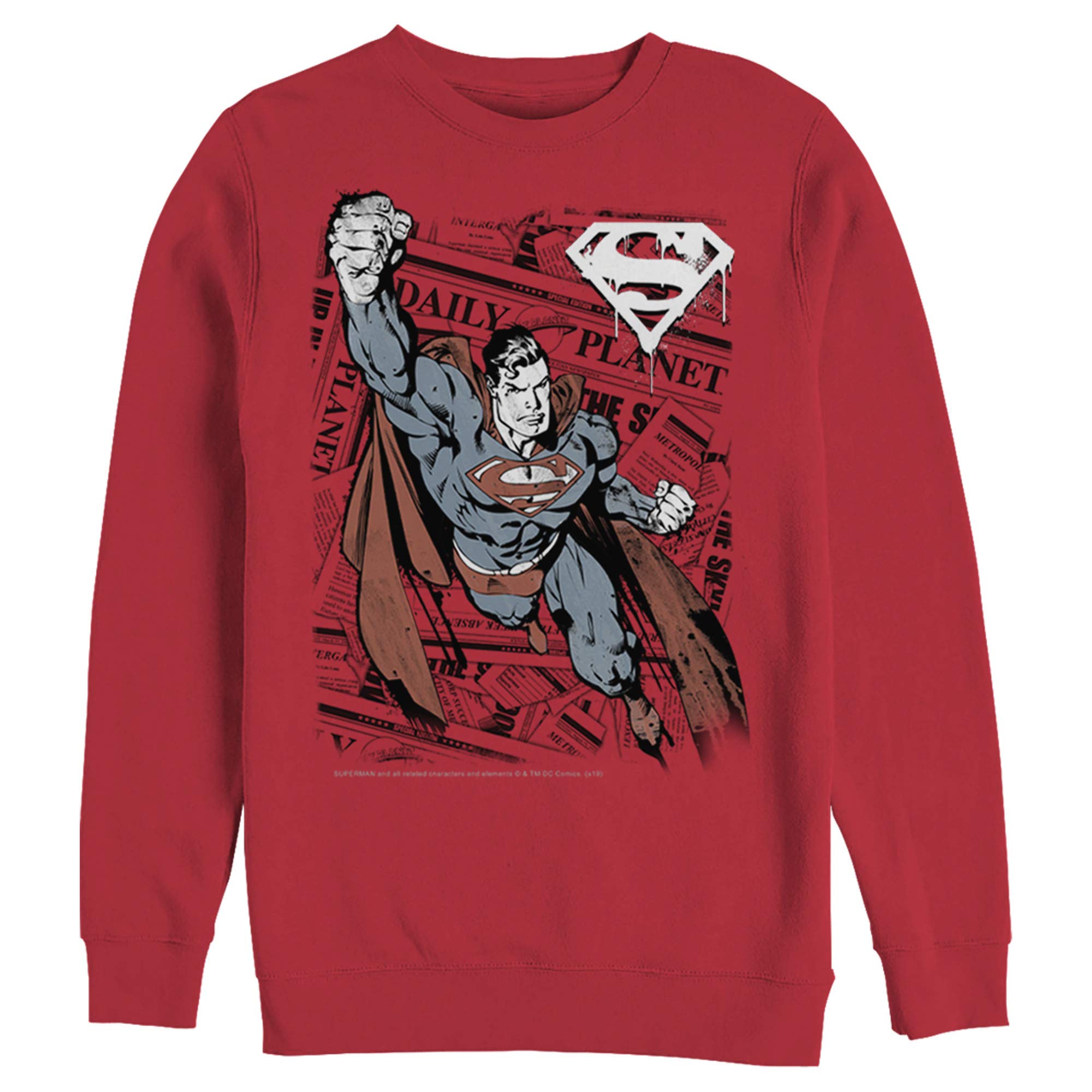 Men's Superman Newspaper Sweatshirt - Casual Superhero Style